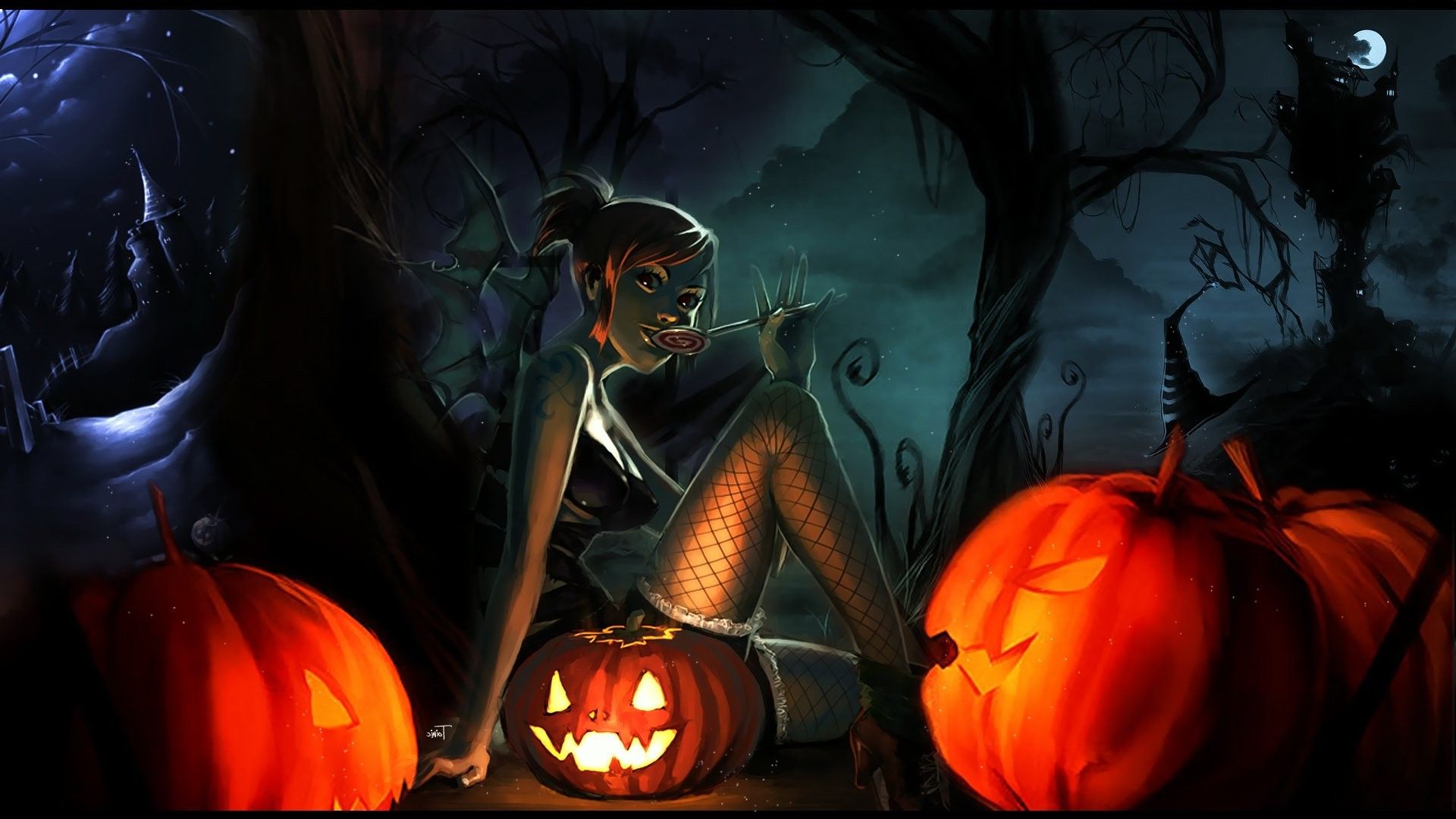 anime Girls, Halloween, One Piece, Nami Wallpaper HD / Desktop and Mobile Background