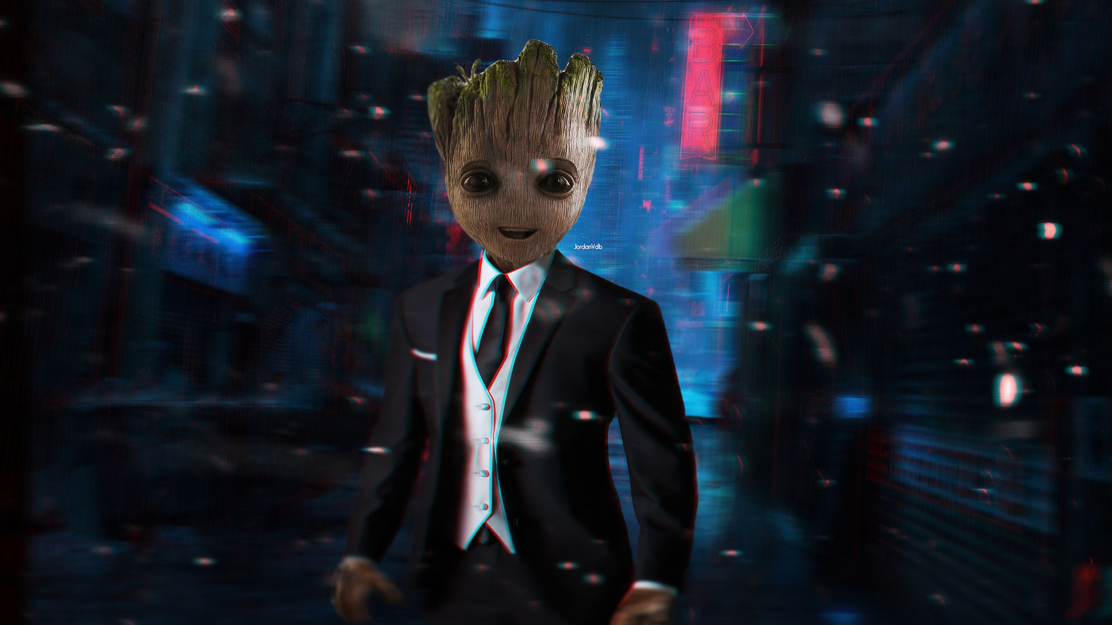 Cute Baby Groot In Suit 4K 1680x1050 Resolution Wallpaper, HD Superheroes 4K Wallpaper, Image, Photo and Background