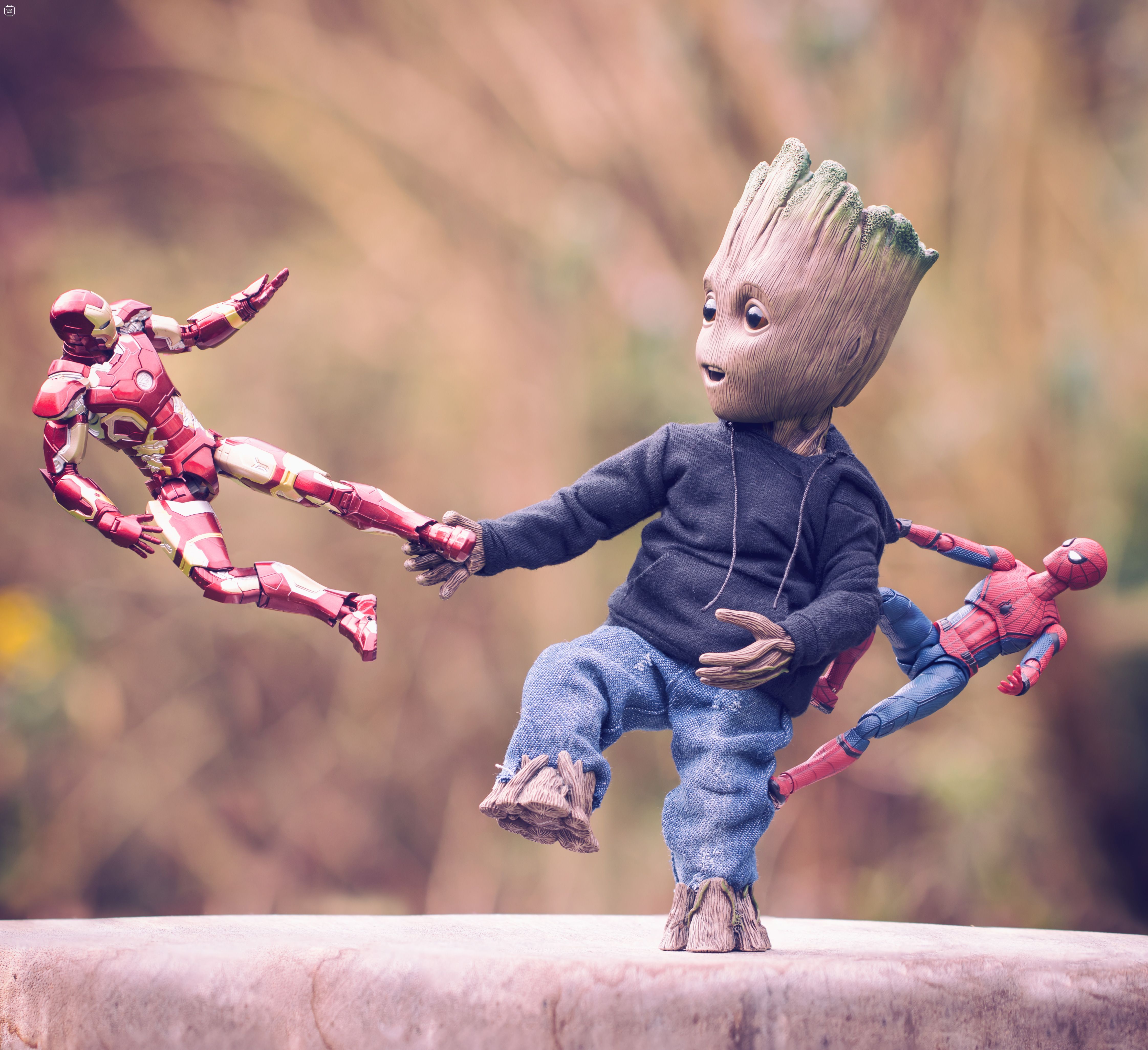 Baby Groot Iron Man And Spiderman, HD Others, 4k Wallpaper, Image, Background, Photo and Picture