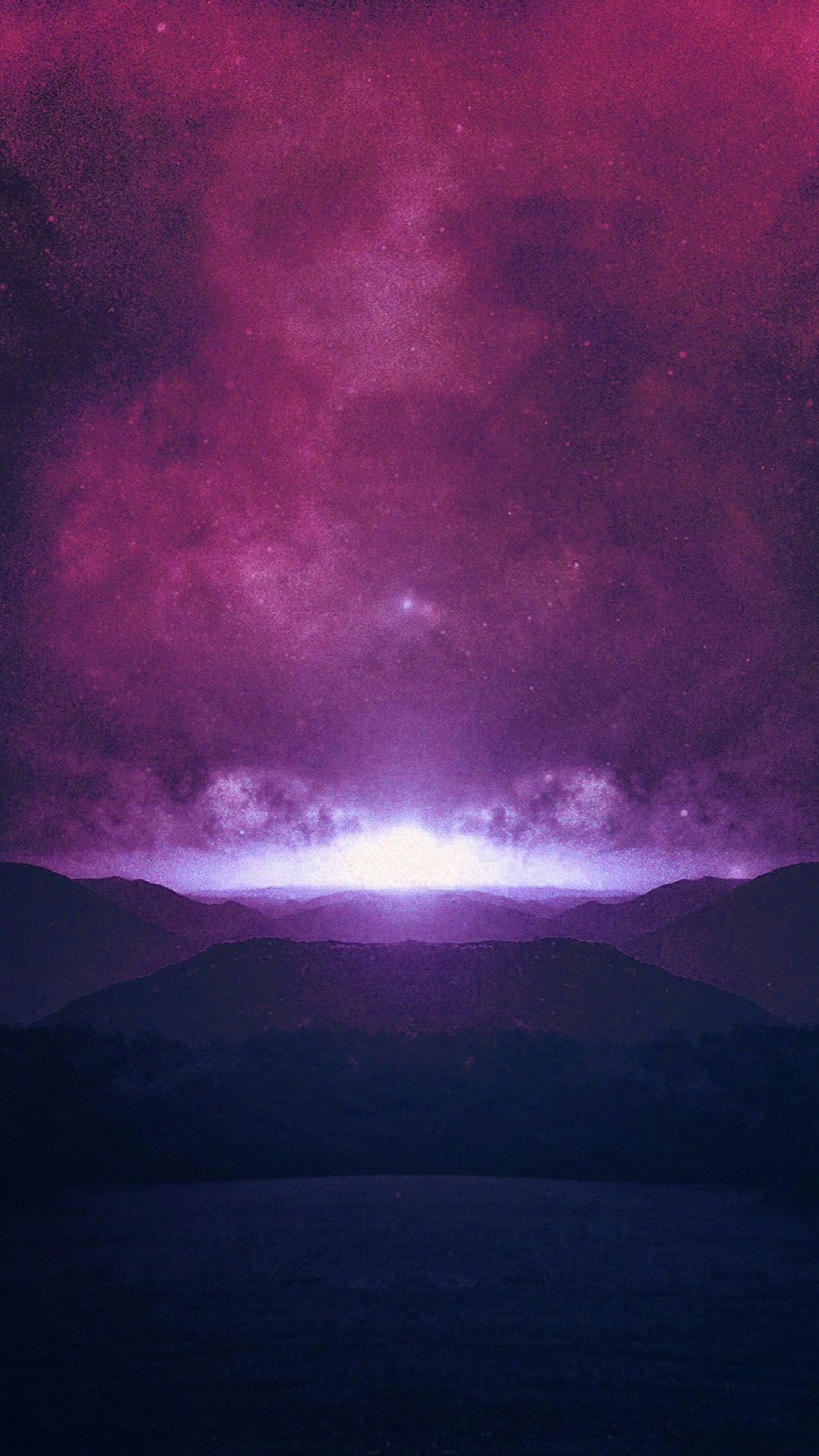 Galactic Sunrise Purple Stars Android Wallpaper free download