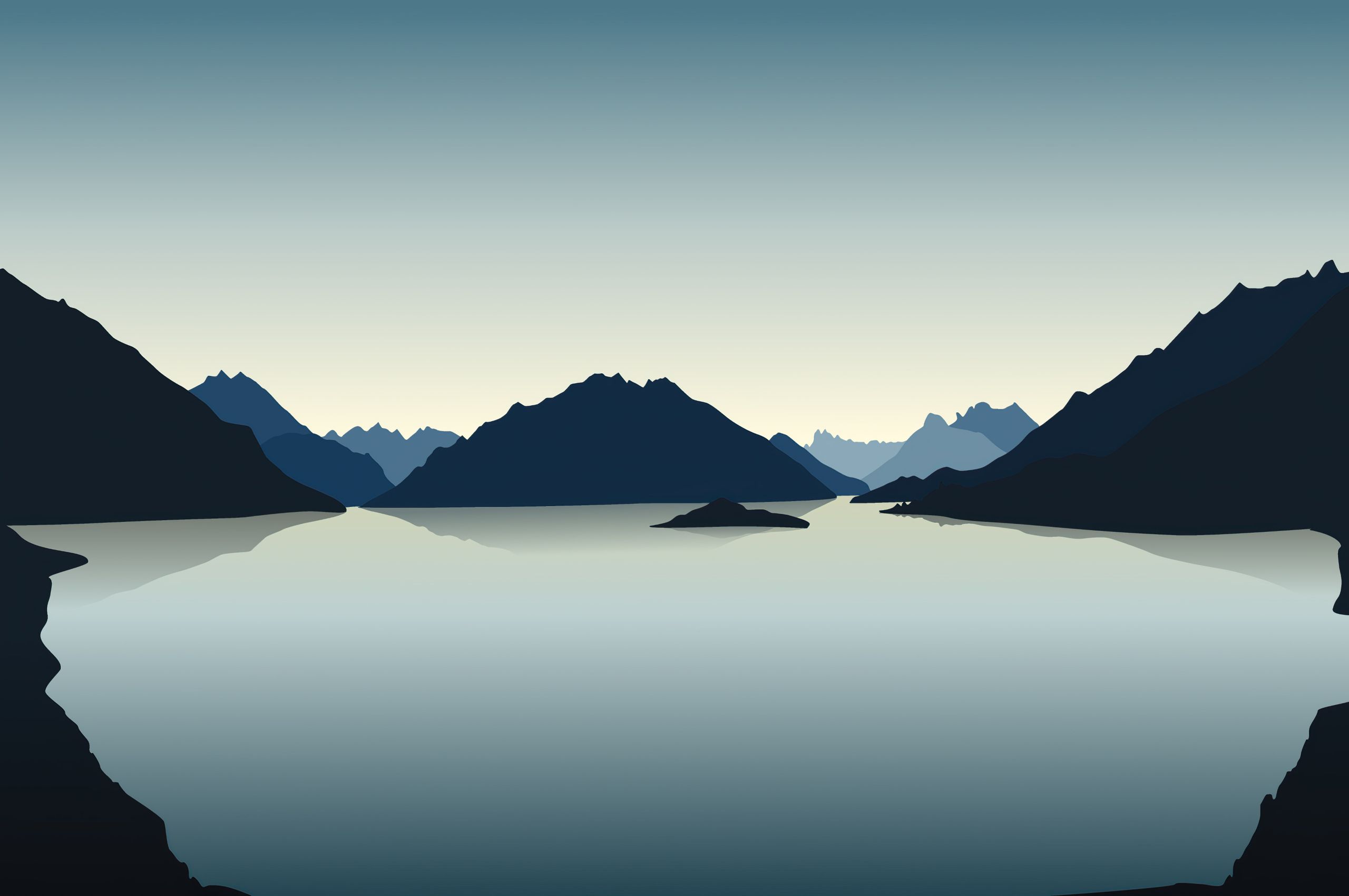 Vector Landscape Reflection Mountains 4k Chromebook Pixel HD 4k Wallpaper, Image, Background, Photo and Picture