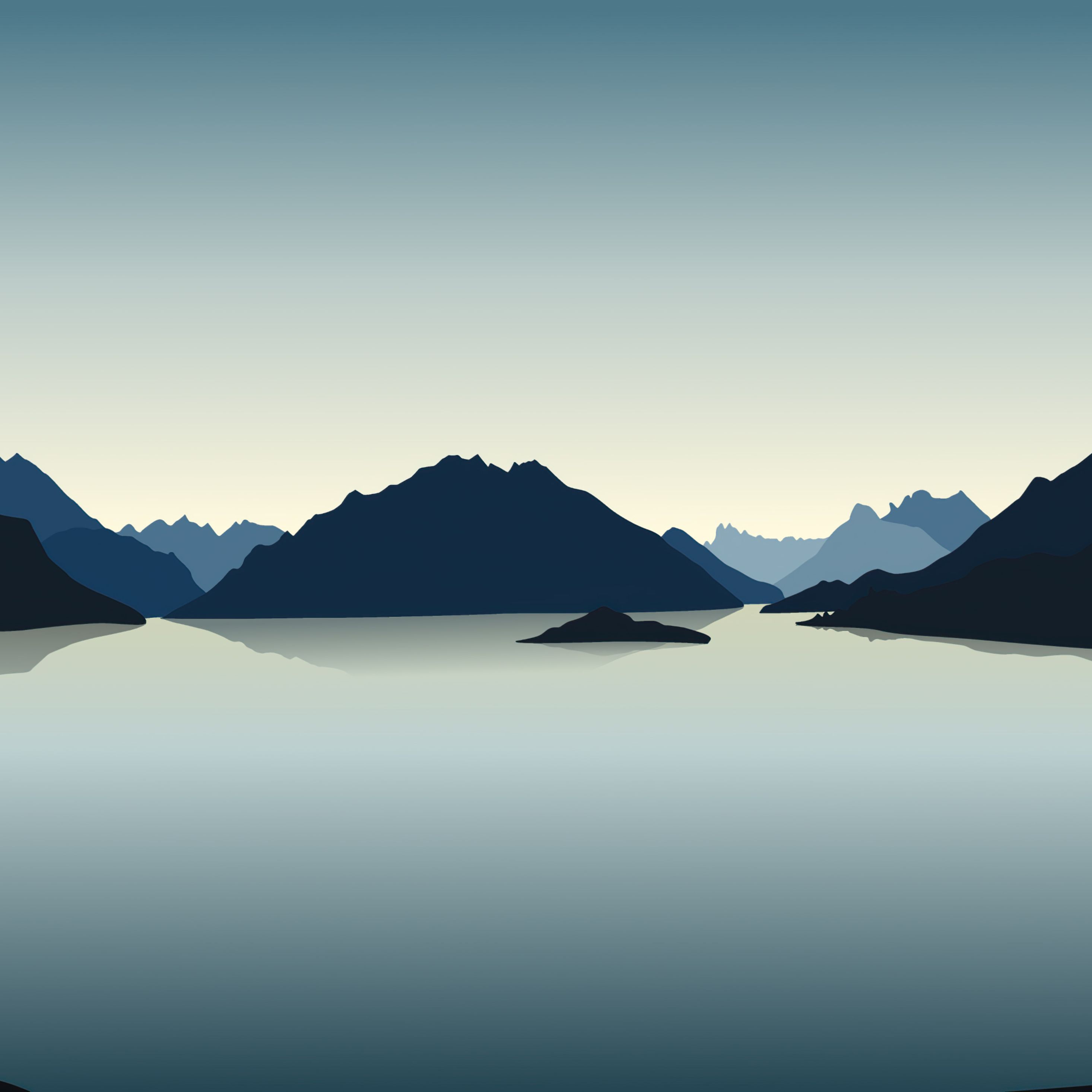 Vector Landscape Reflection Mountains 4k iPad Pro Retina Display HD 4k Wallpaper, Image, Background, Photo and Picture