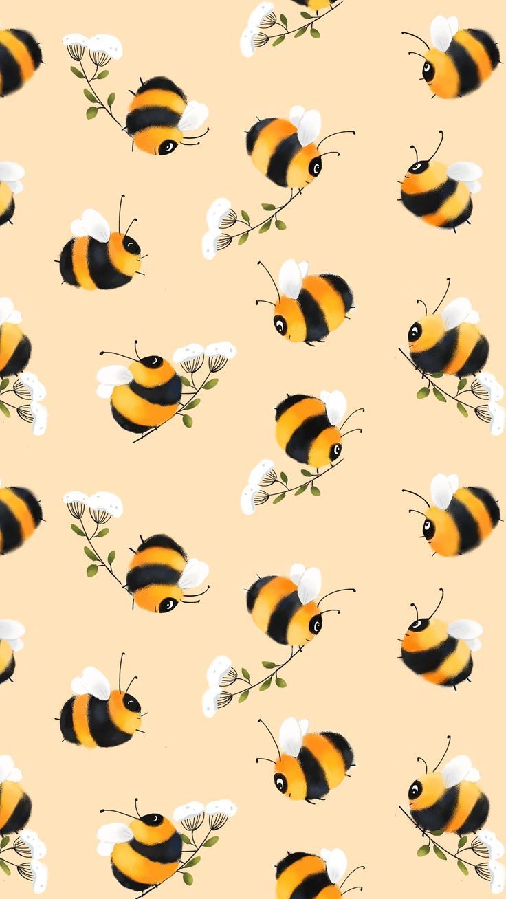 Buy Honey Bee Digital Wallpaper Kawaii Background Aesthetic Online in India   Etsy