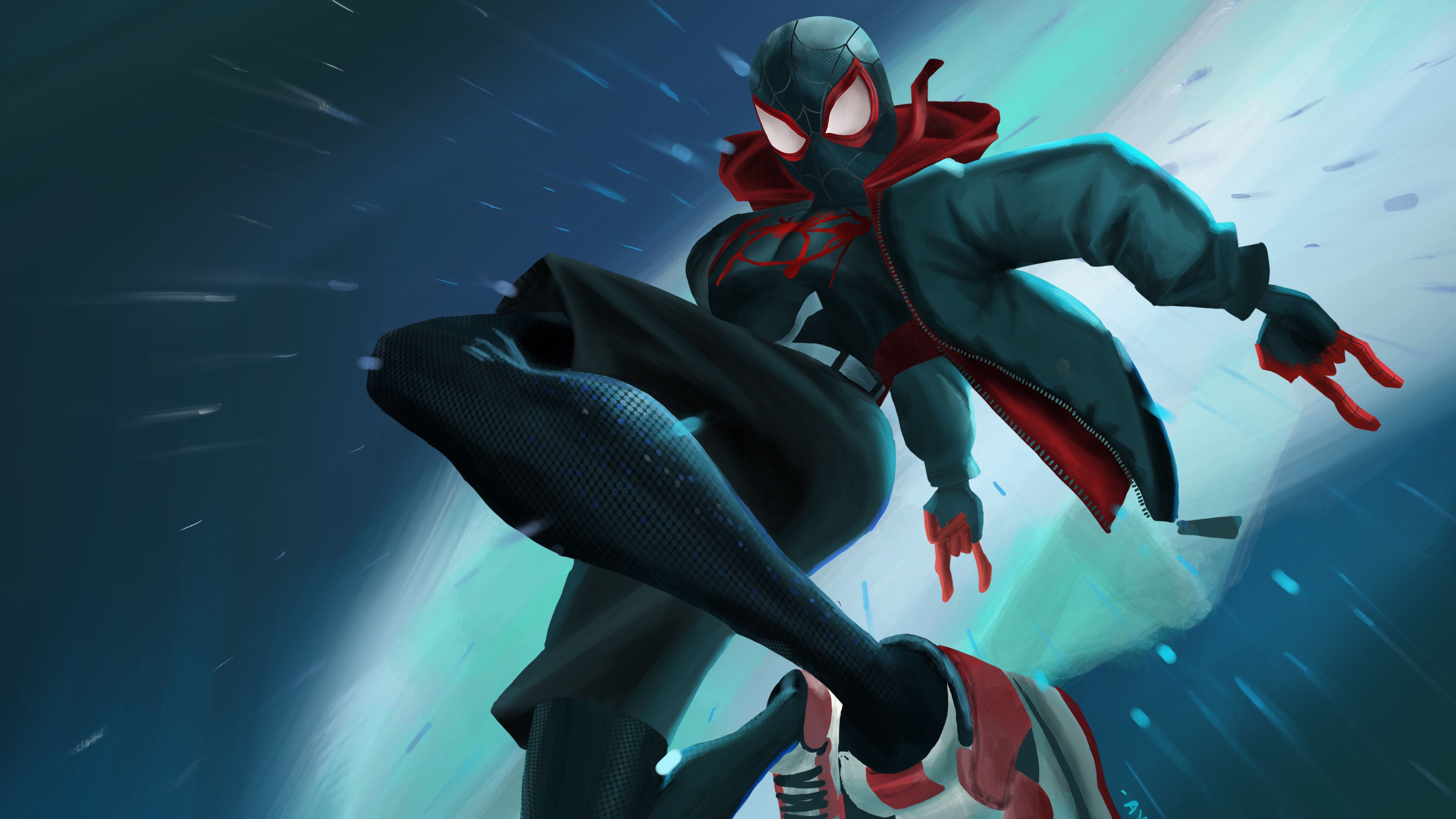 Wallpaper 4k Miles Morales Into The Spider Verse 4k 4k Wallpaper, Artist Wallpaper, Artwork Wallpaper, Wallpaper, Digital Art Wallpaper, Hd Wallpaper, Spiderman Into The Spider Verse Wallpaper, Spiderman Wallpaper, Superheroes Wallpaper