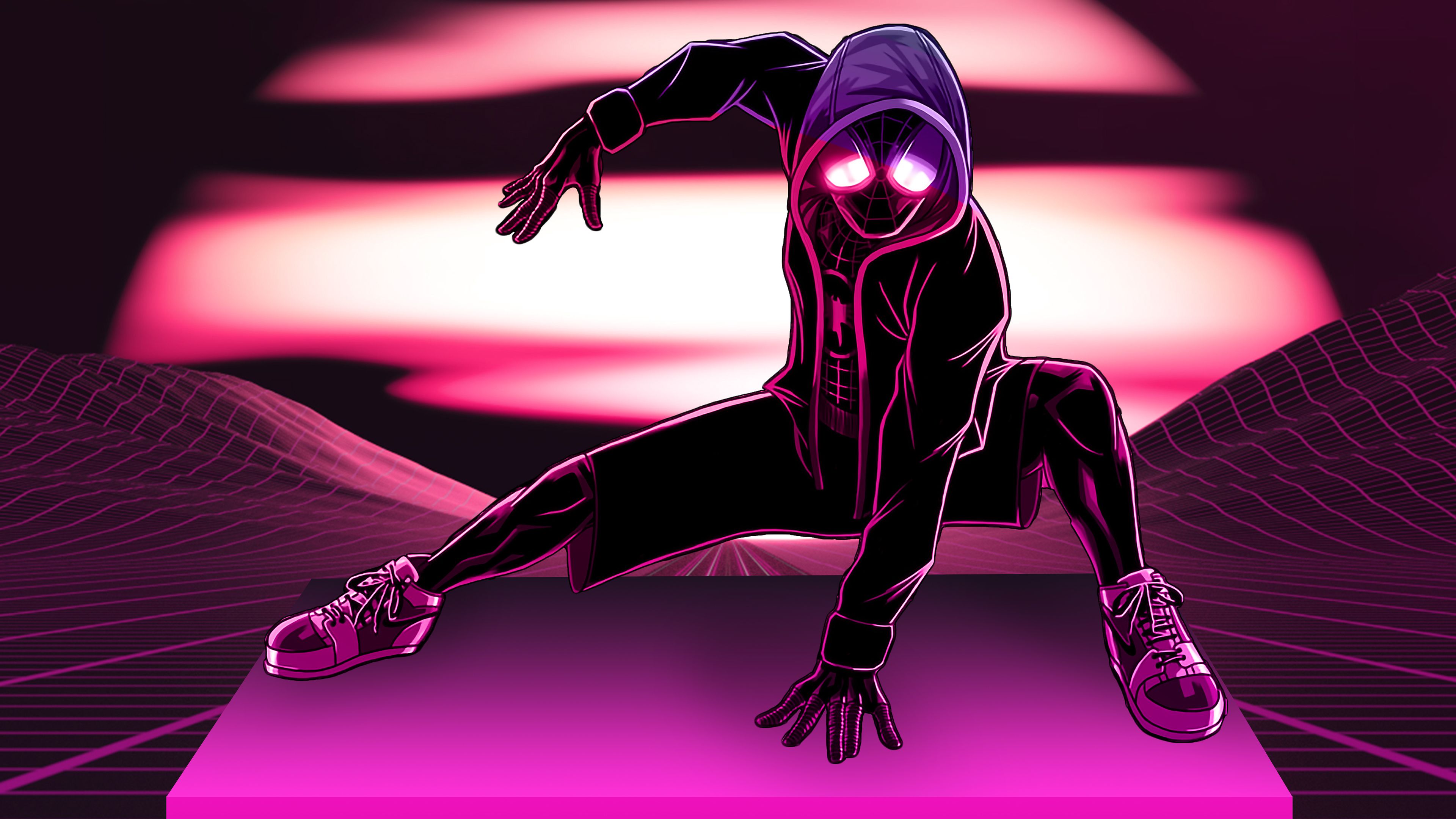 Miles Morales In Spider Man Into The Spider Verse 4K Wallpaper