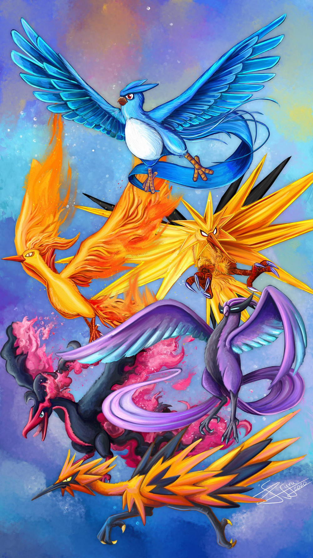 the bird of Kanto and Galar. Zapdos pokemon, Cool pokemon wallpaper, Pokemon poster