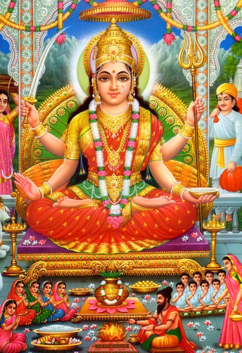 Santoshi Mata (via God Photo). Goddess lakshmi, Durga goddess, Hindu deities