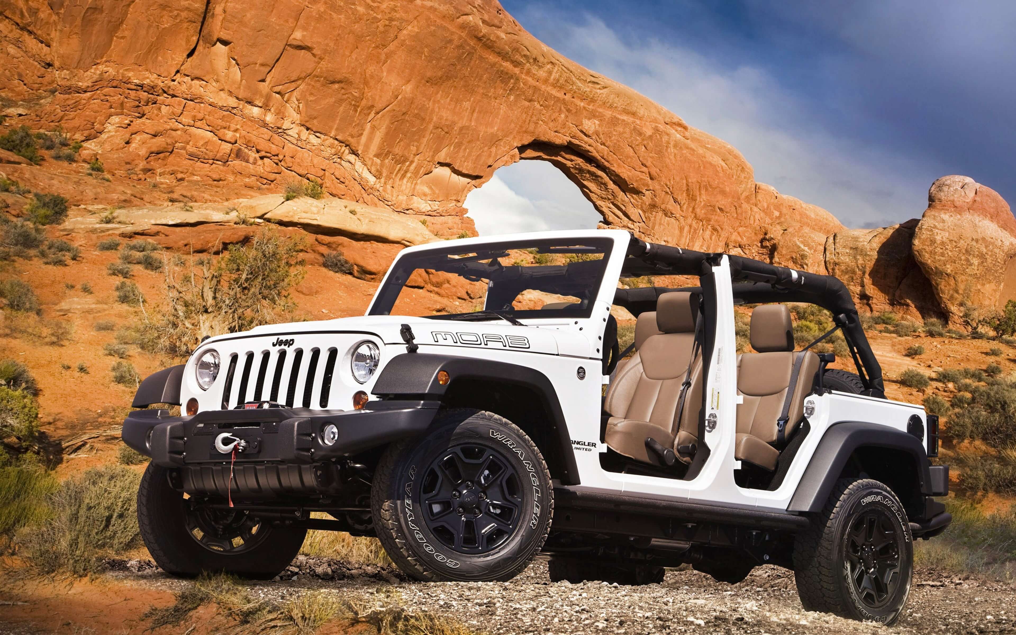 White Jeep Wrangler Off Roading Wide Wallpaper 65142 3840x2400px