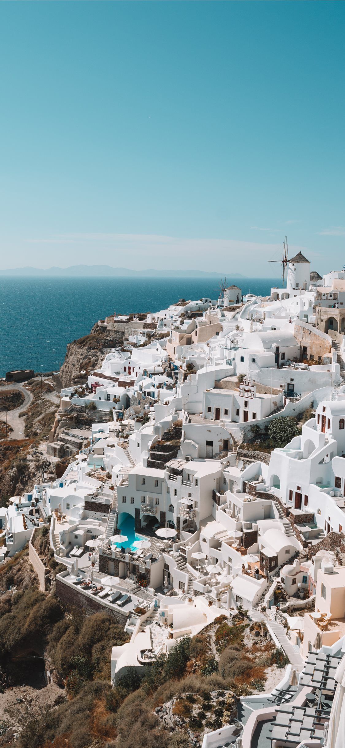 Santorini Greece during daytime iPhone X Wallpaper Free Download