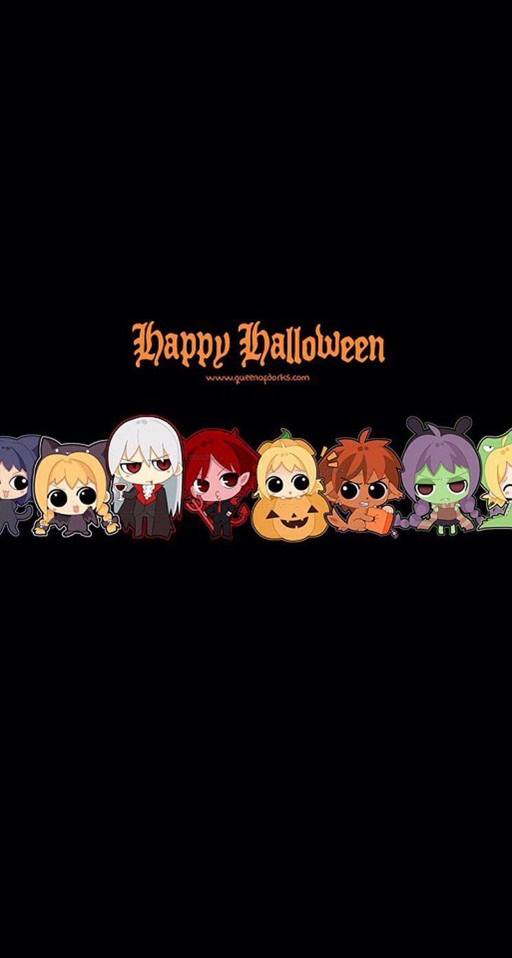 Happy Halloween -Comic Character. Halloween wallpaper background, Anime halloween, Cute halloween wallpaper