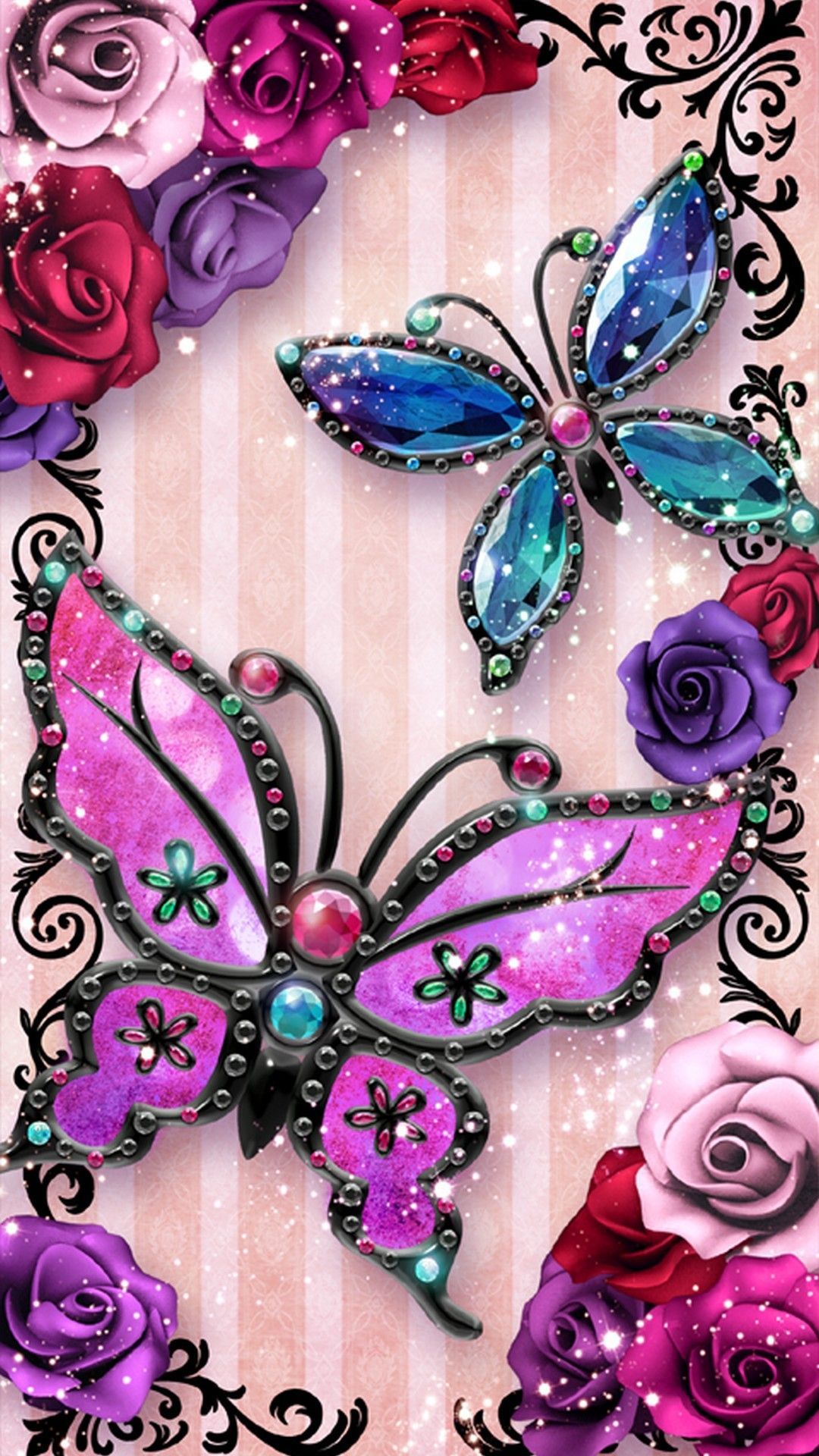 Visit site to download wallpaper cute for iphone background, Cute Butterfly iPhone 6 Wallpaper 2019. Pink wallpaper iphone, Butterfly wallpaper, Cute butterfly