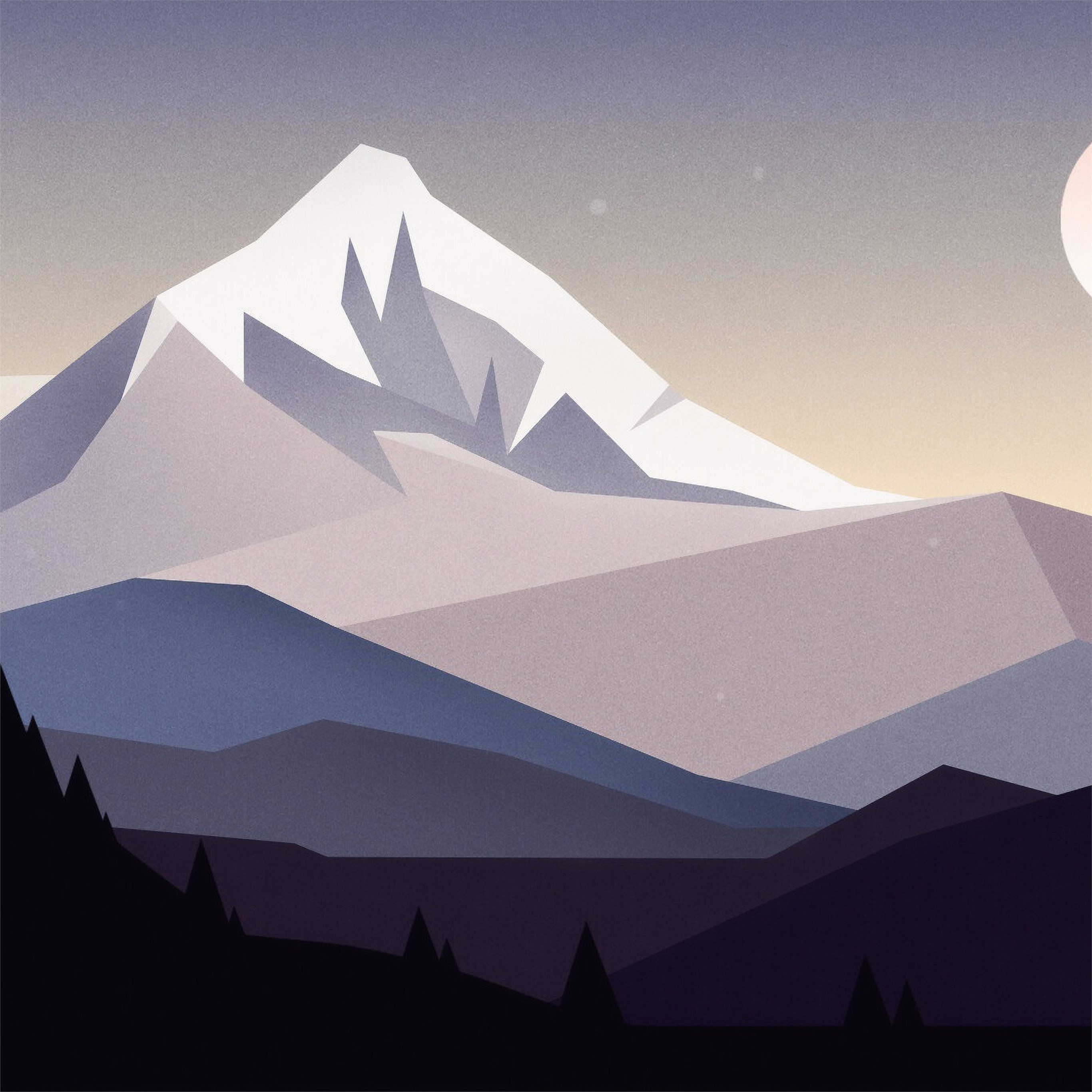 minimal mountains landscape 4k iPad Pro Wallpaper Free Download