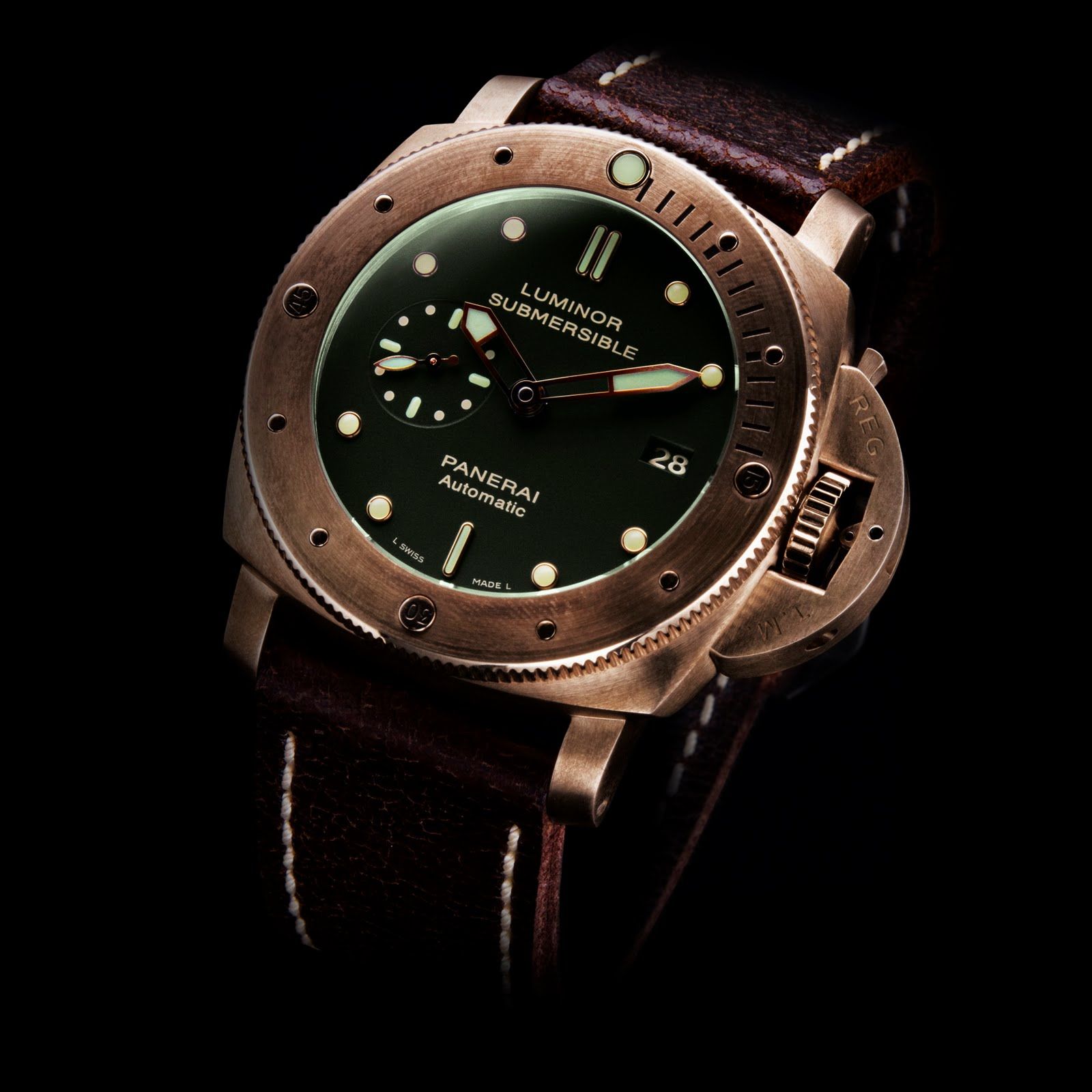 Amazing Car reviews and wallpaper: PANERAI Luminor Submersible 1950 3 Days BRONZO