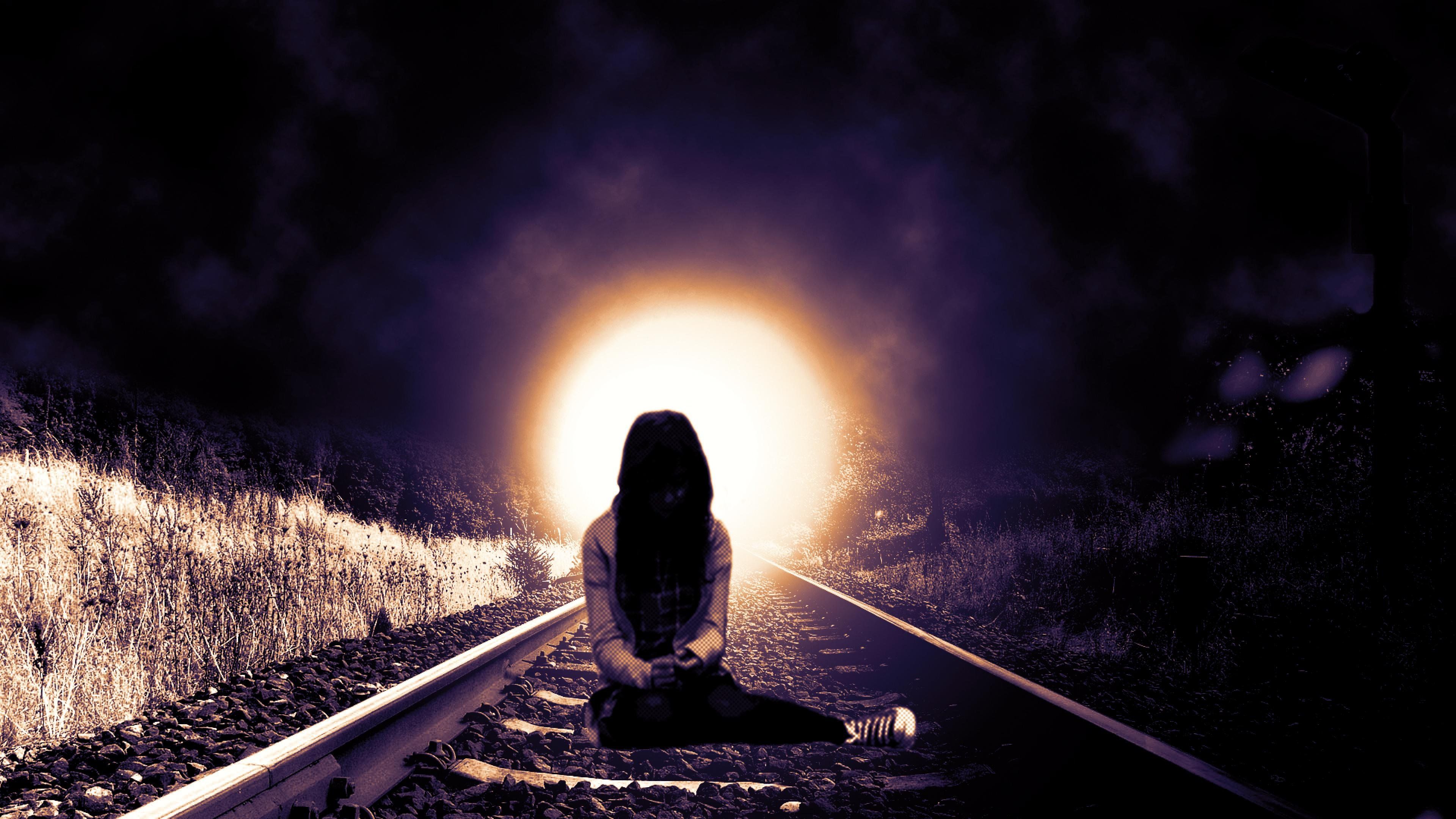 lonely, Mood, Sad, Alone, Sadness, Emotion, People, Loneliness, Solitude, Sorrow, Girl, Train, Tracks, Railroad, Suicide, Death, Emo Wallpaper HD / Desktop and Mobile Background