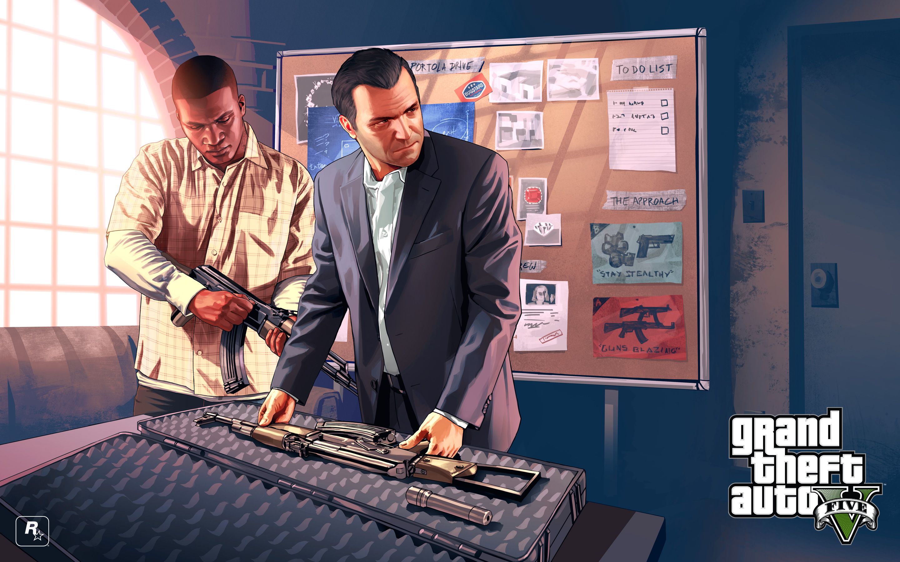 Widescreen Gaming GTA 5 1614 Wallpaper Franklin Michael Preparation Grand Theft Auto Dvdbash