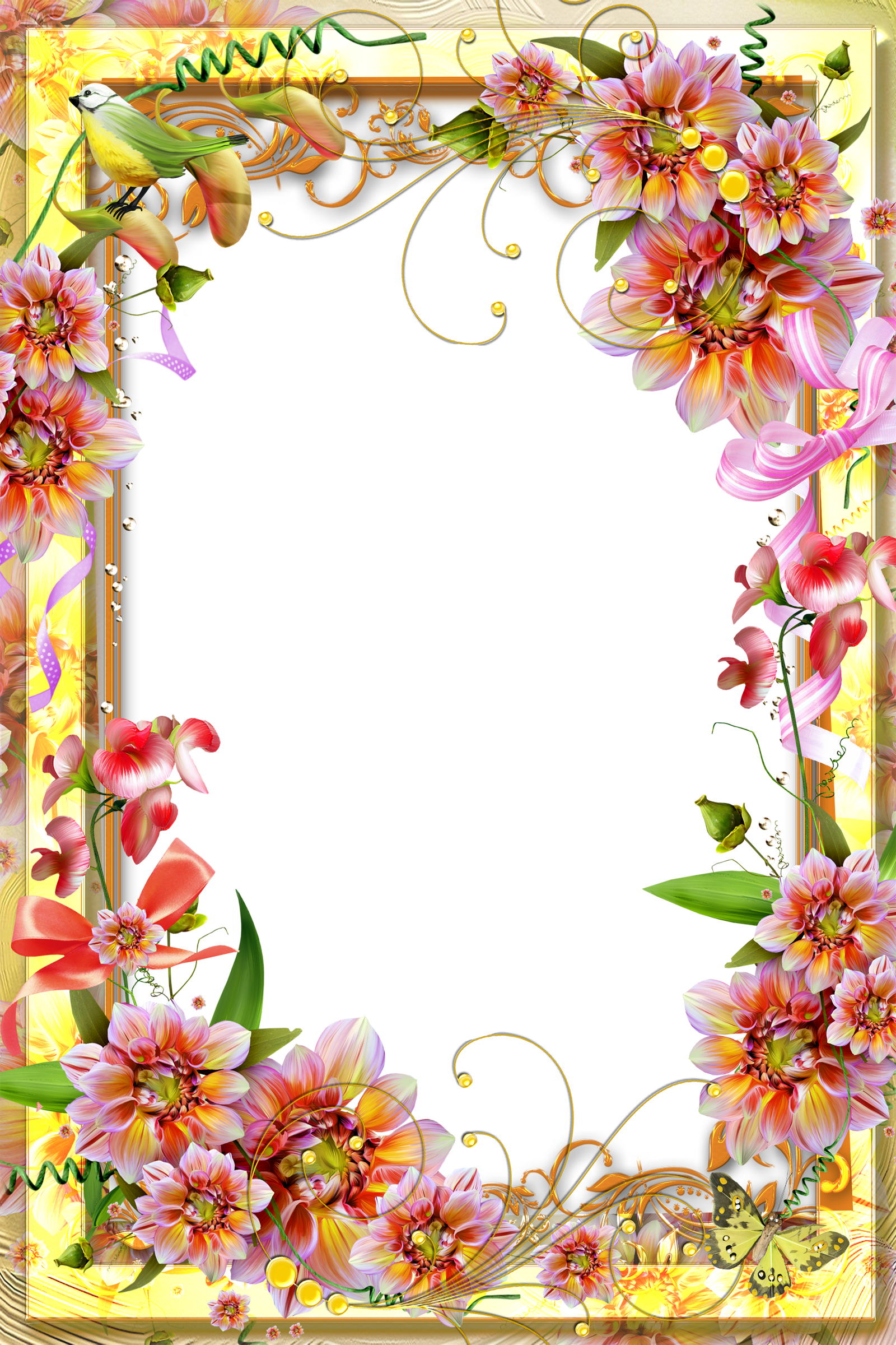 Frame Flower Wallpaper Page Borders Colorful, Download Wallpaper