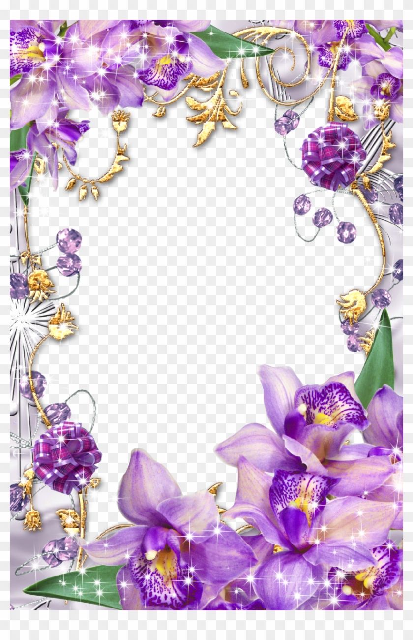 Purple Flower Borders And Frames Flower Frames Png Transparent PNG Clipart Image Download