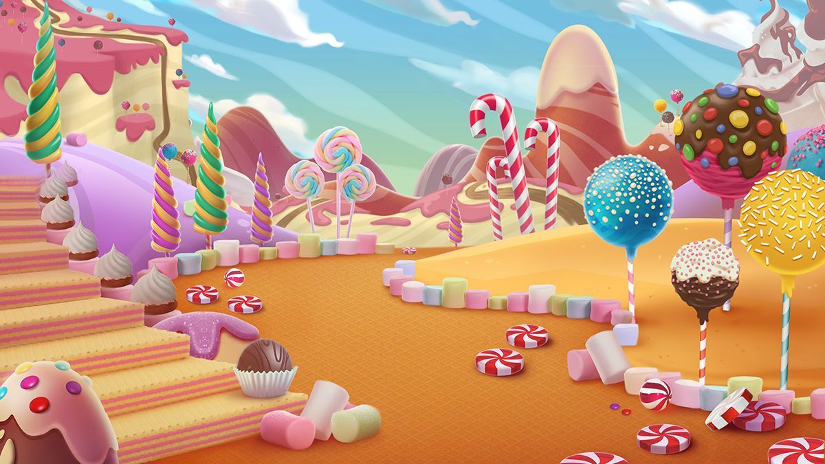 Candy world Disney. Candyland, Disney candy, Anime scenery wallpaper