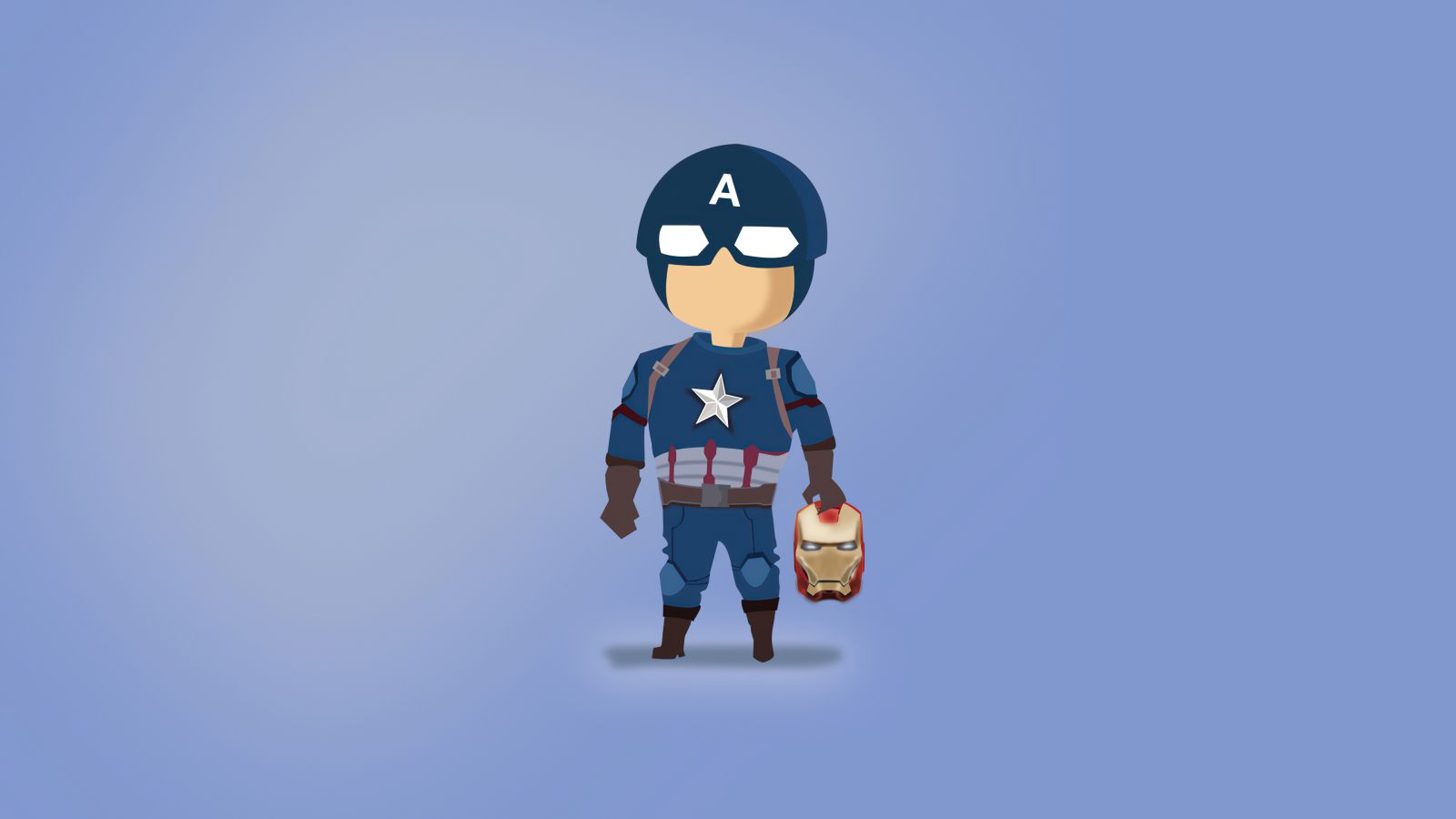 Captain America Minimal Marvel 1600x900 Resolution Wallpaper, HD Minimalist 4K Wallpaper, Image, Photo and Background