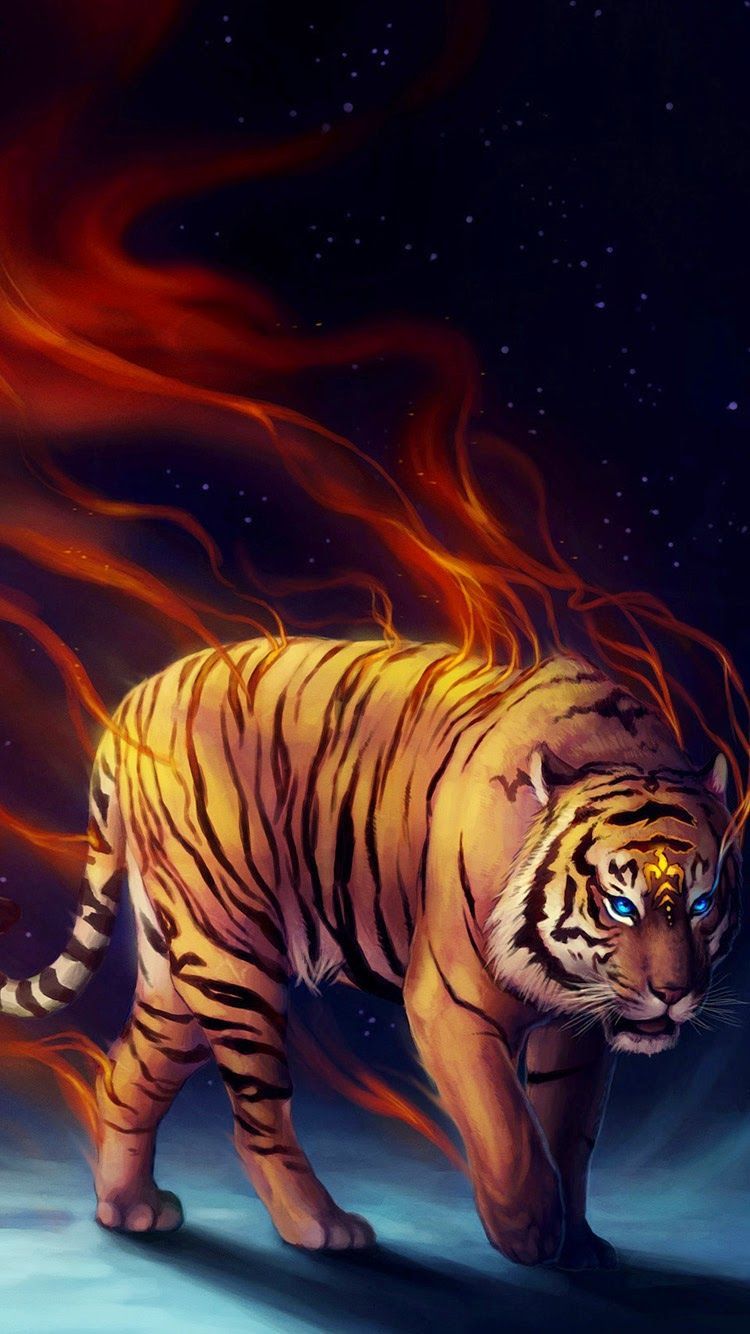 Tiger Fire 4K iPhone Wallpaper HD  iPhone Wallpapers