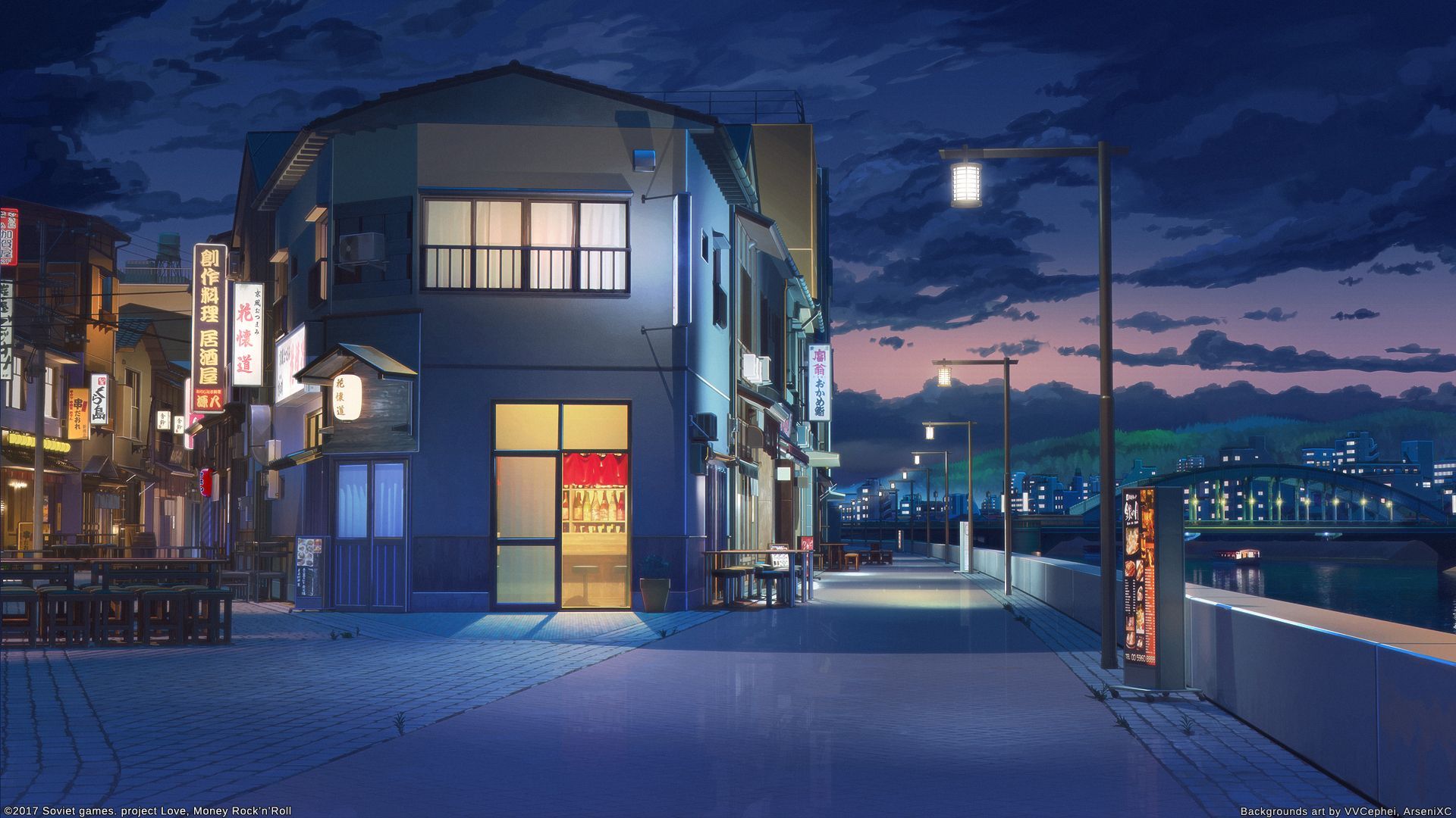 Riverside night by arsenixc. Anime scenery wallpaper, Anime scenery, Episode background