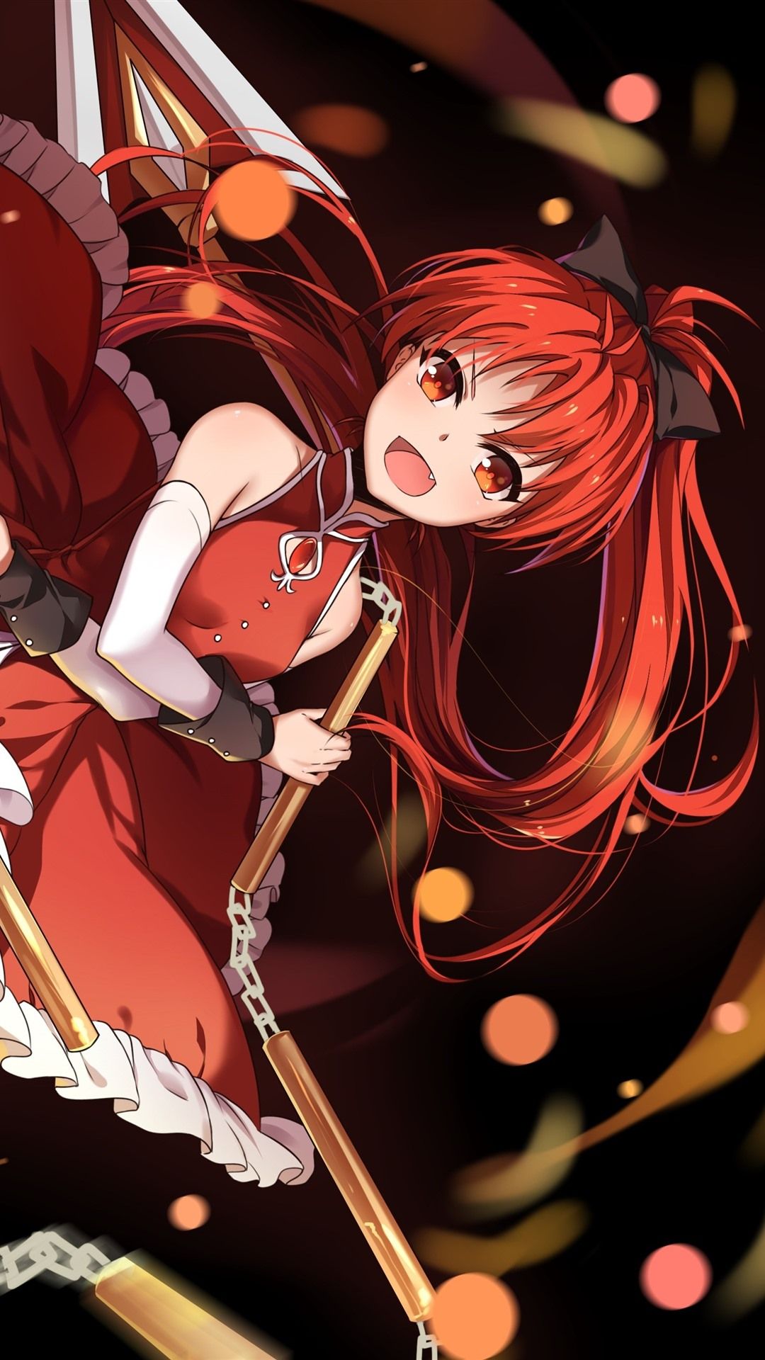 Wallpaper Red hair anime girl, nunchaku 3840x2160 UHD 4K Picture, Image