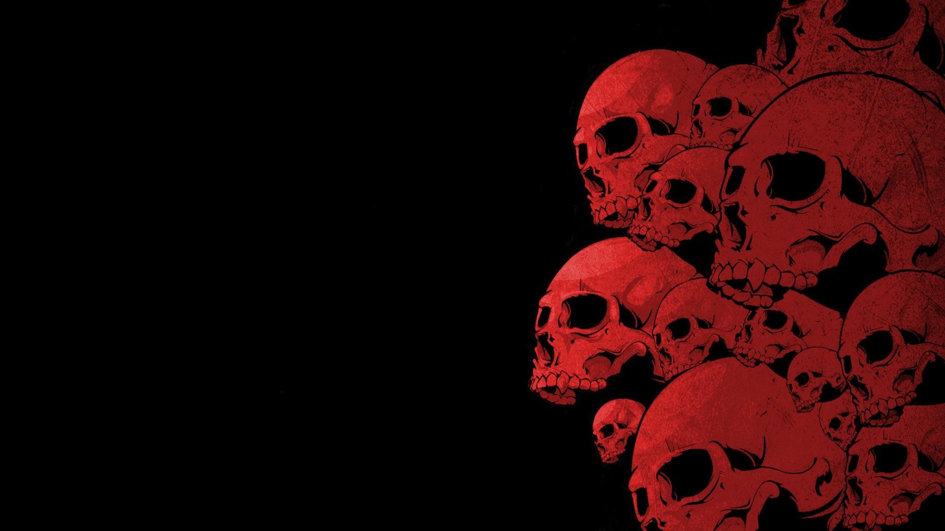 1080p Red And Black Skull Wallpaper