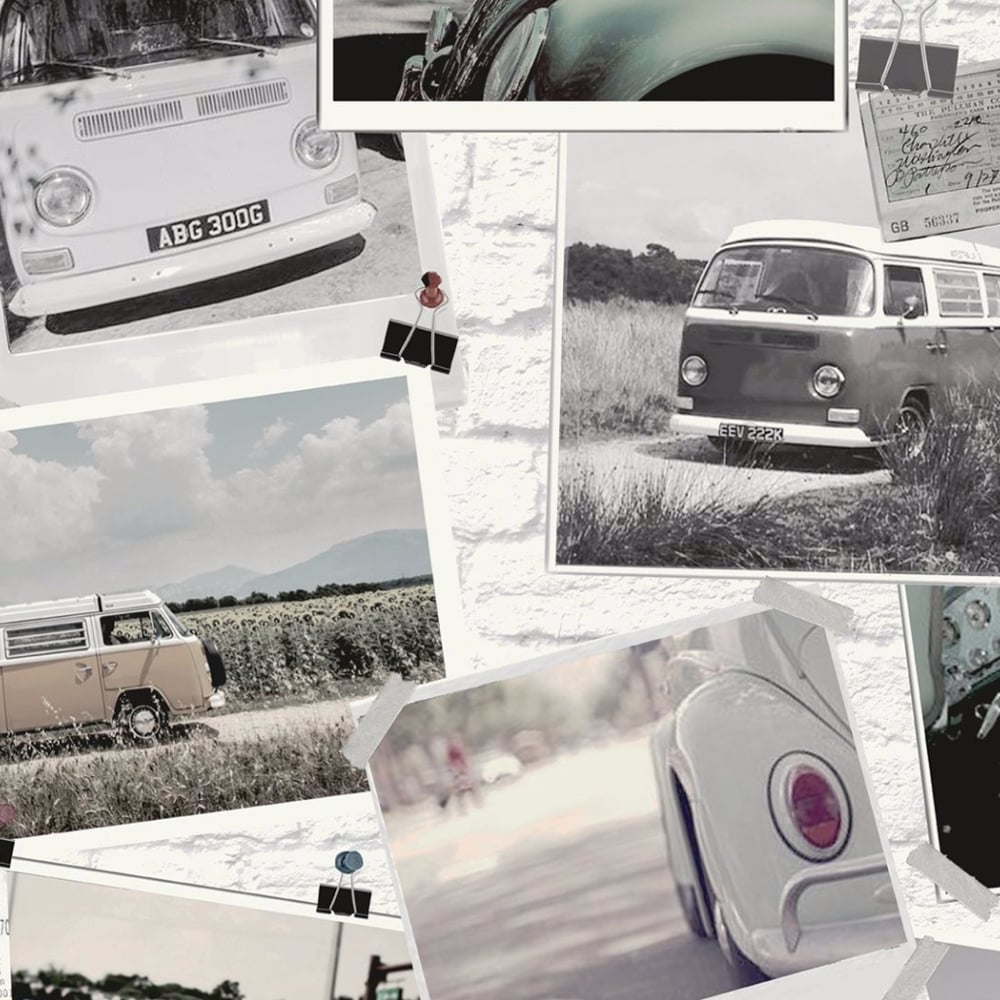 Holden Classic Cars Pattern Wallpaper Photo Collage Retro Brick Effect 12010. I Want Wallpaper