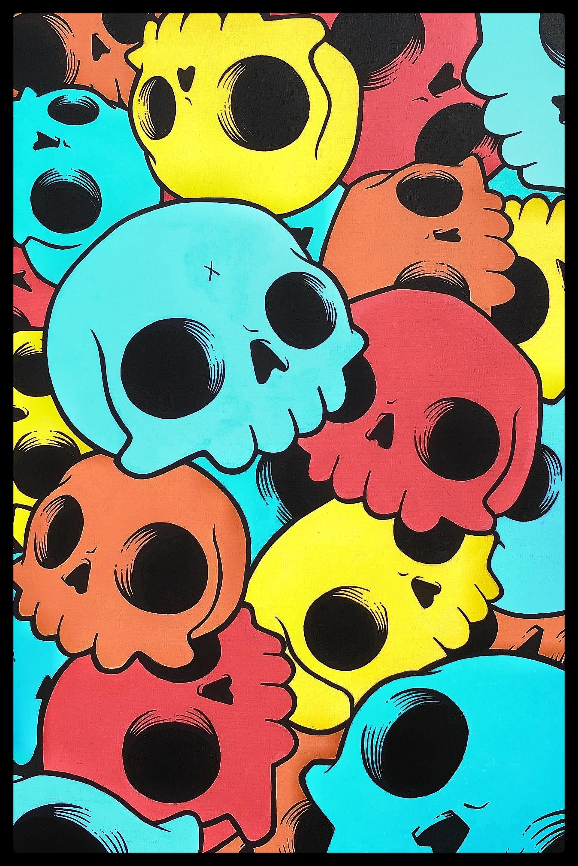 Skulls (credit To U HATCHart). Skull Wallpaper, IPhone Wallpaper Vintage, Retro Games Wallpaper