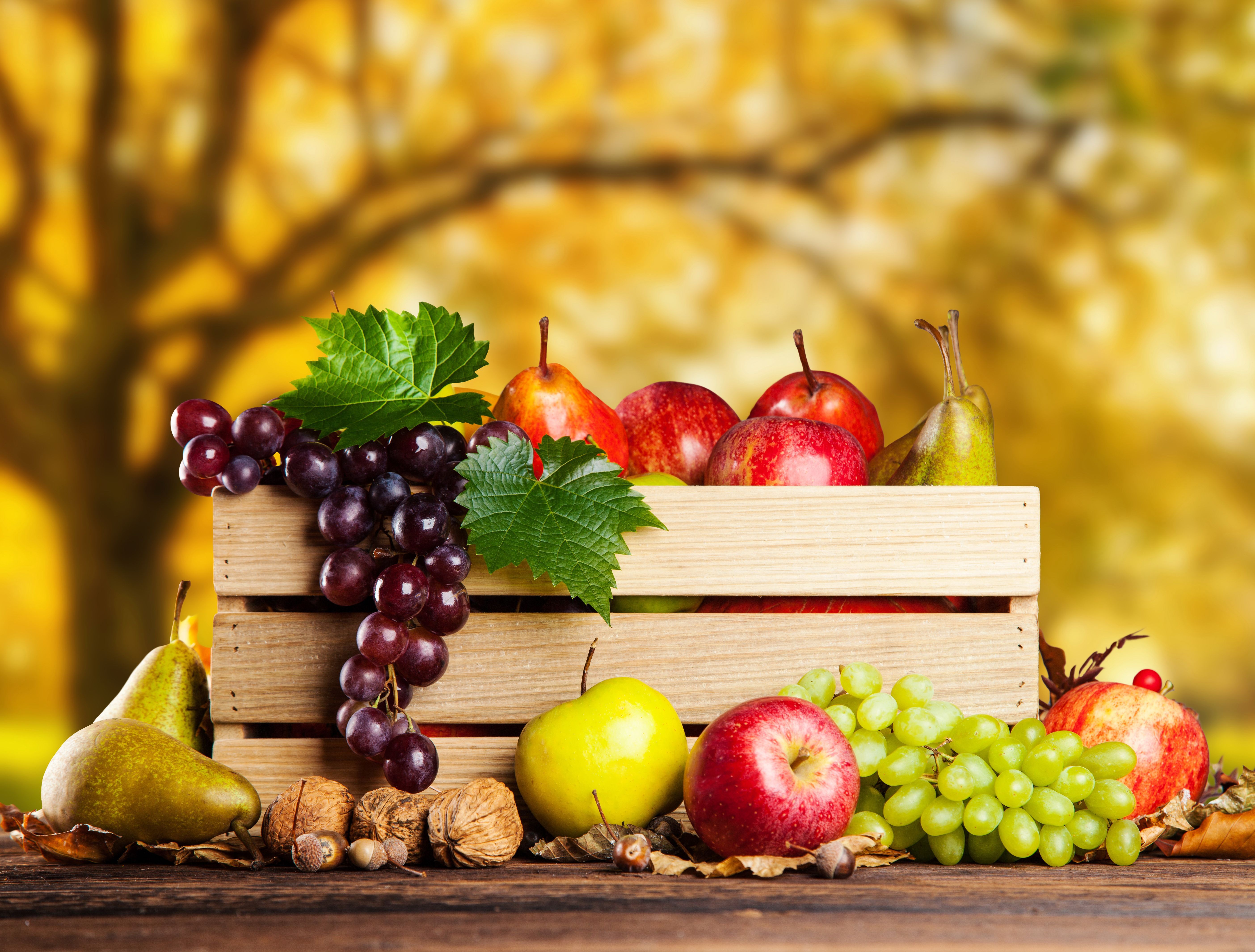 Picture Autumn Pears Grapes Apples Food Fruit Nuts 5616x4260. Fruit, Grape apple, Fruit wallpaper
