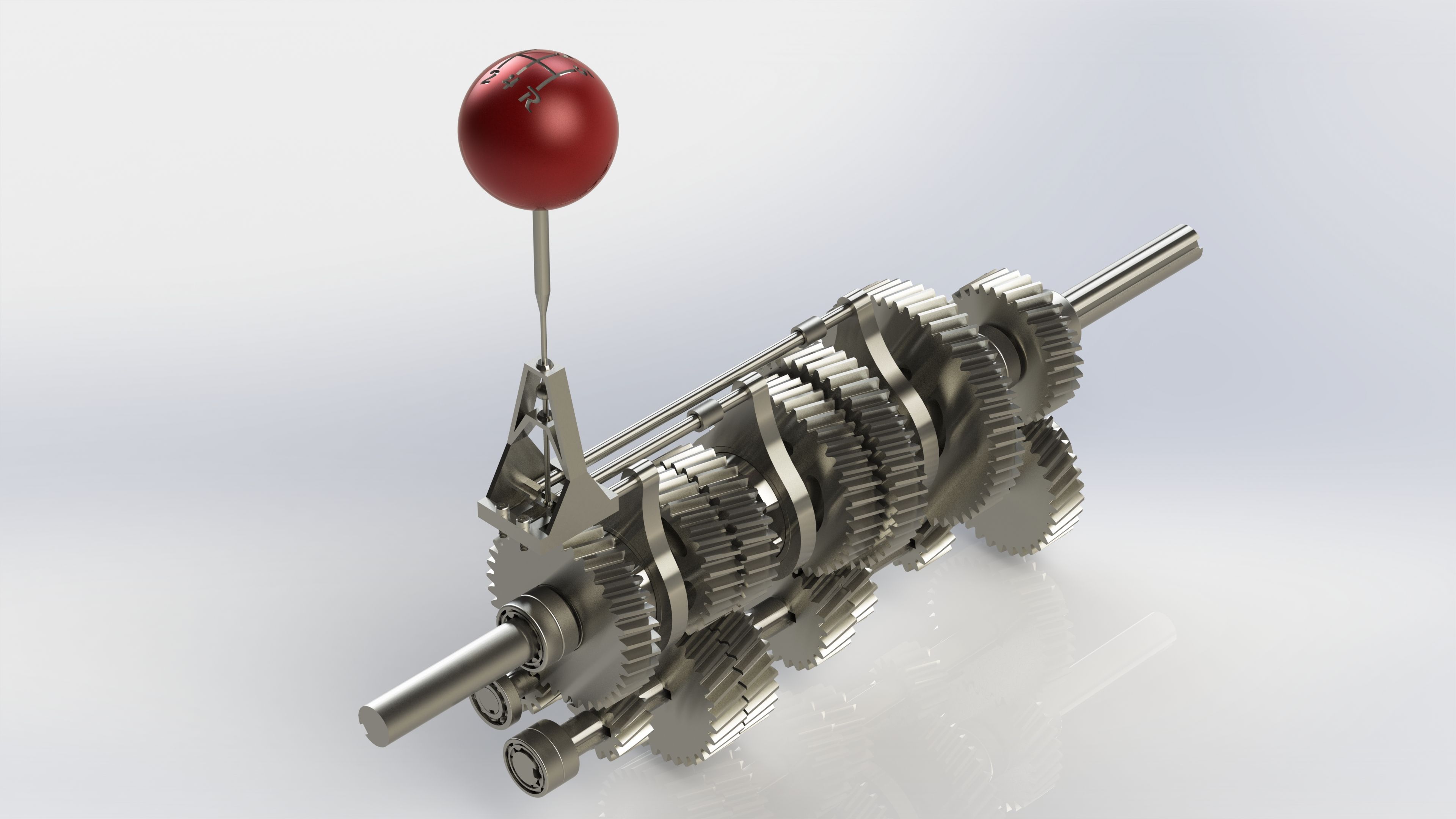 Solidworks Renders Of A 5 Speed Reverse Manual Transmission [3840x2160]. Manual Transmission, Solidworks, Transmission