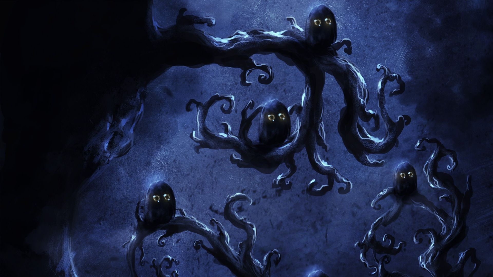 Dark horror halloween creatures fantasy art wallpaperx1080