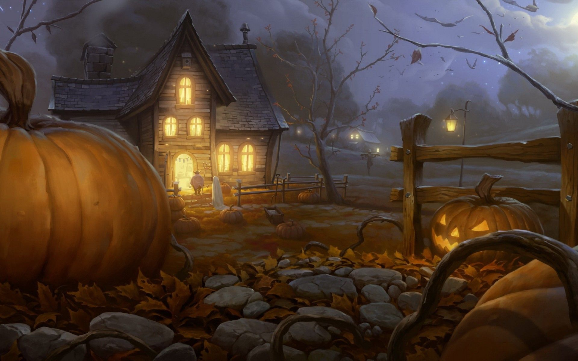 #pumpkin, #Halloween, #fantasy art wallpaper. Mocah.org HD Desktop Wallpaper