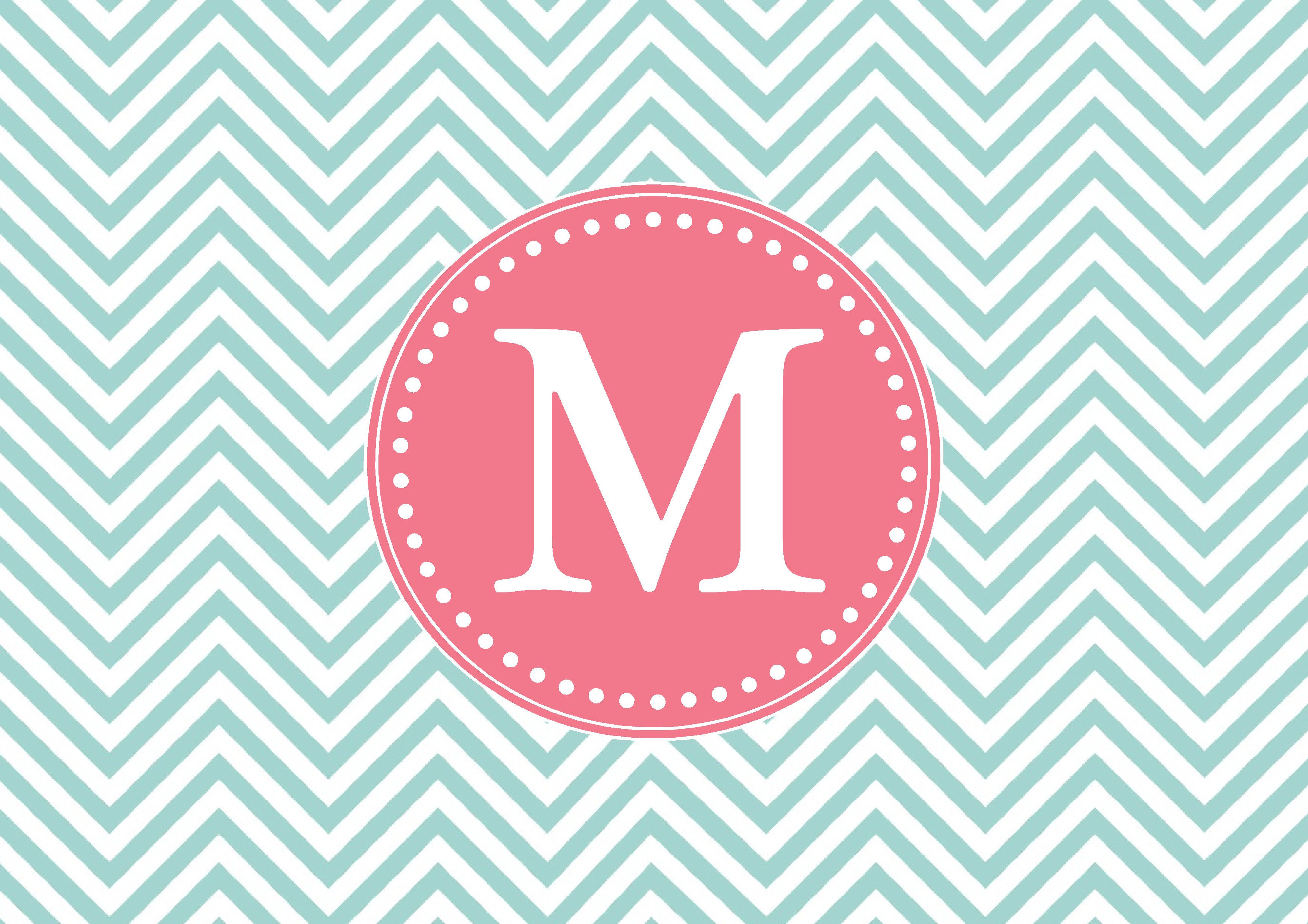 Chevron Wallpaper With Initials