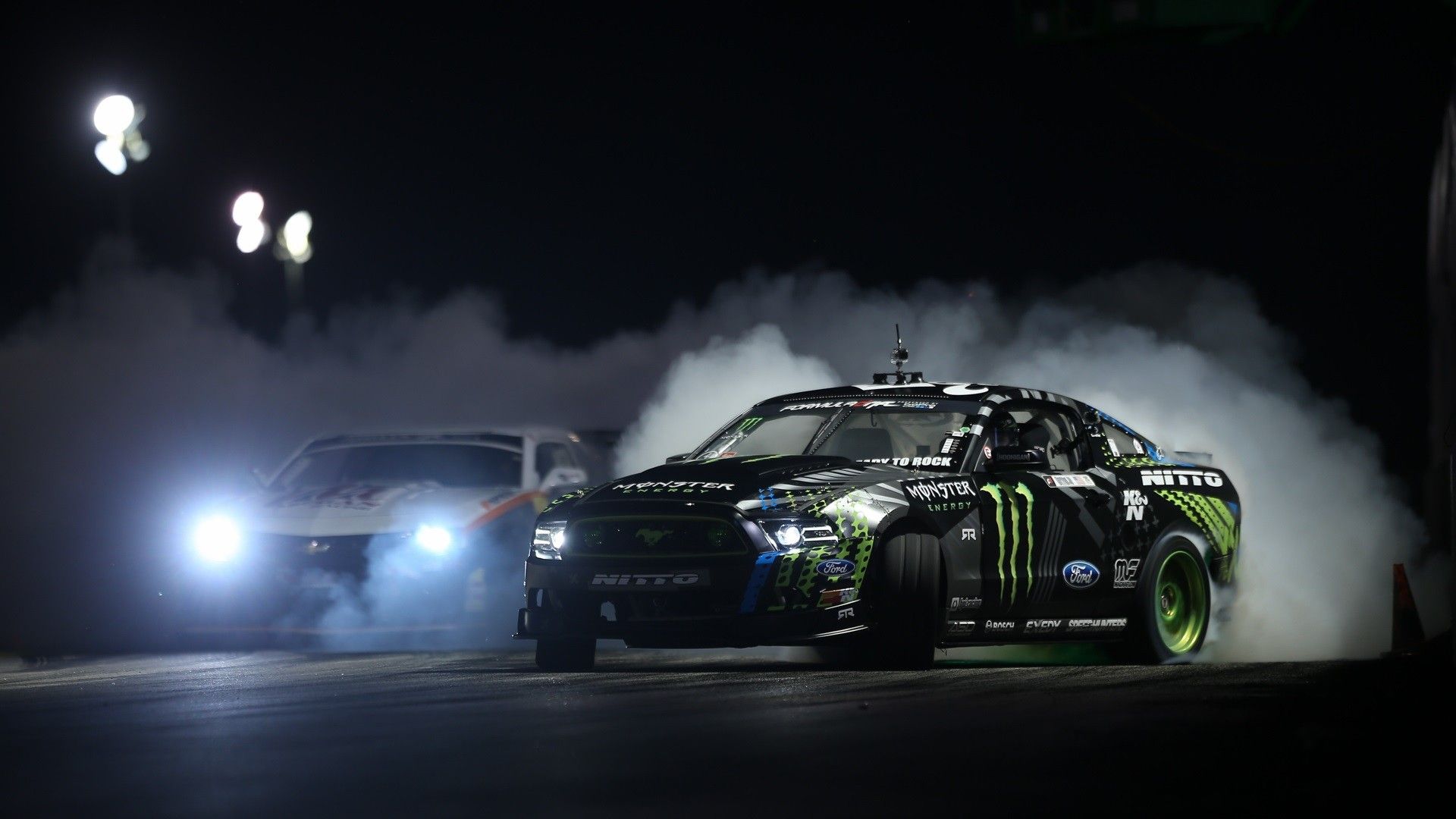 #Monster Energy, #Chevrolet Camaro, #Ford Mustang, #drift, wallpaper. Mocah.org HD Desktop Wallpaper