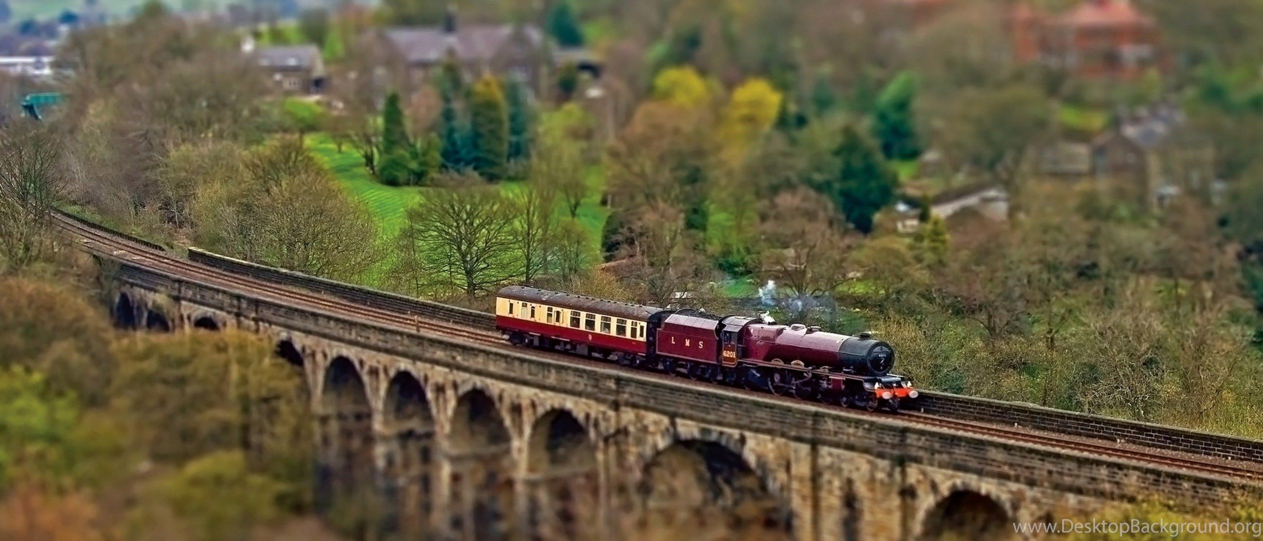 Red Train On A Stone Bridge Wallpaper Photography Wallpaper. Desktop Background
