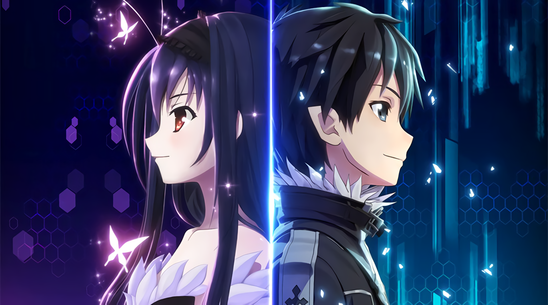 Anime Crossover Accel World Sword Art Online Kirito (Sword Art Online) Kuroyukihime (Accel World) Wallpaper. Sword art online opening, Sword art, Sword art online