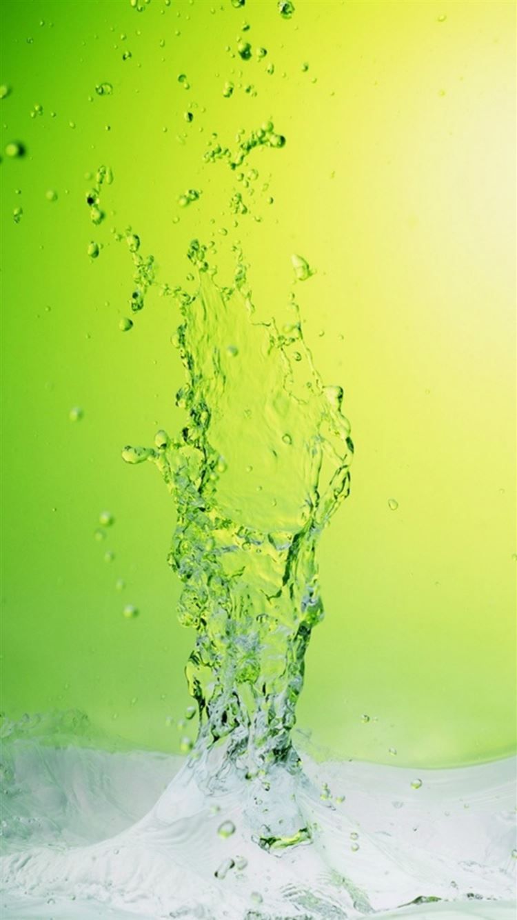 Abstract Crystal Icy Water Splash Green Background iPhone 8 Wallpaper Free Download