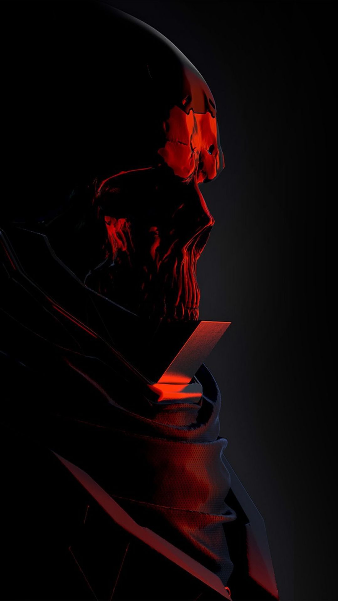 Red Dark Skull's Shadow For Tech