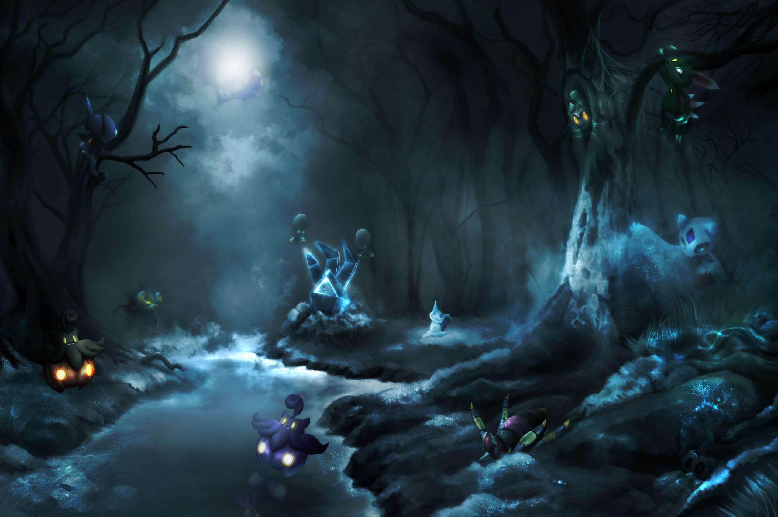 Dark Clouds Halloween Mimikyu Pokémon Pikachu Art Chromebook Pixel Wallpaper, HD Artist 4K Wallpaper, Image, Photo and Background