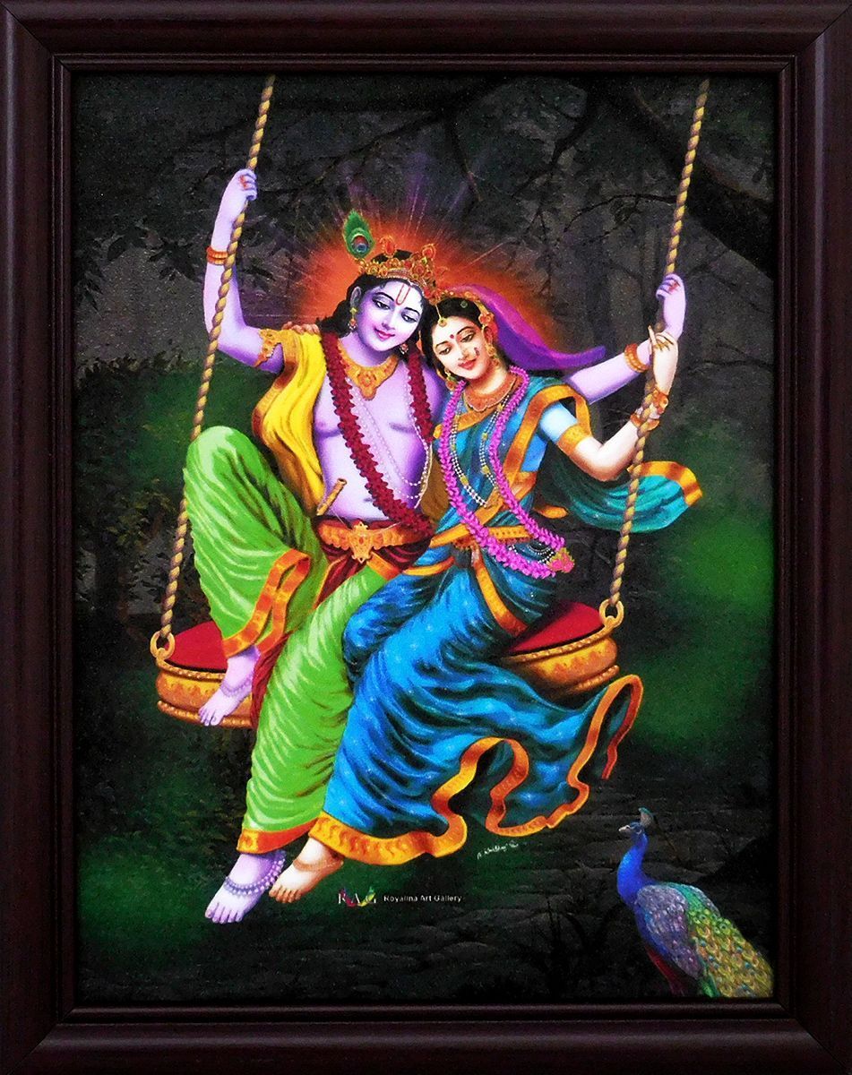 Radha Krishna on a Swing Print. Krishna drawing, Krishna painting, Lord krishna wallpaper