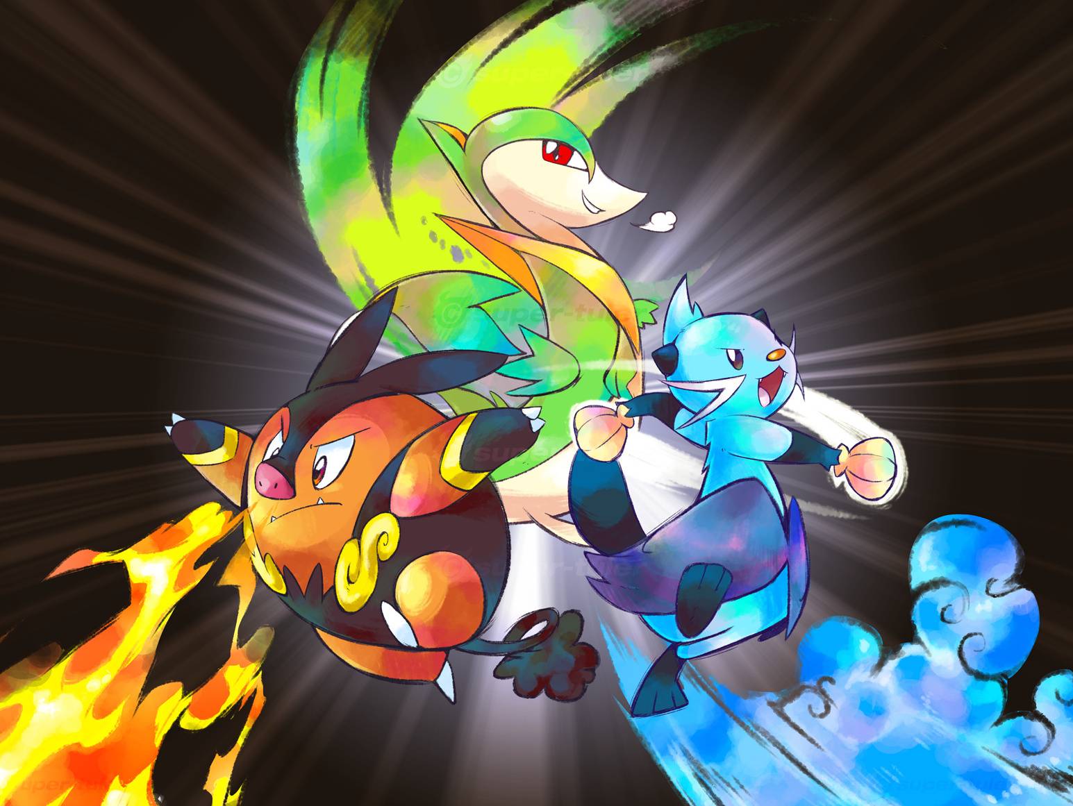 Unova Starters wallpapers by toxictidus