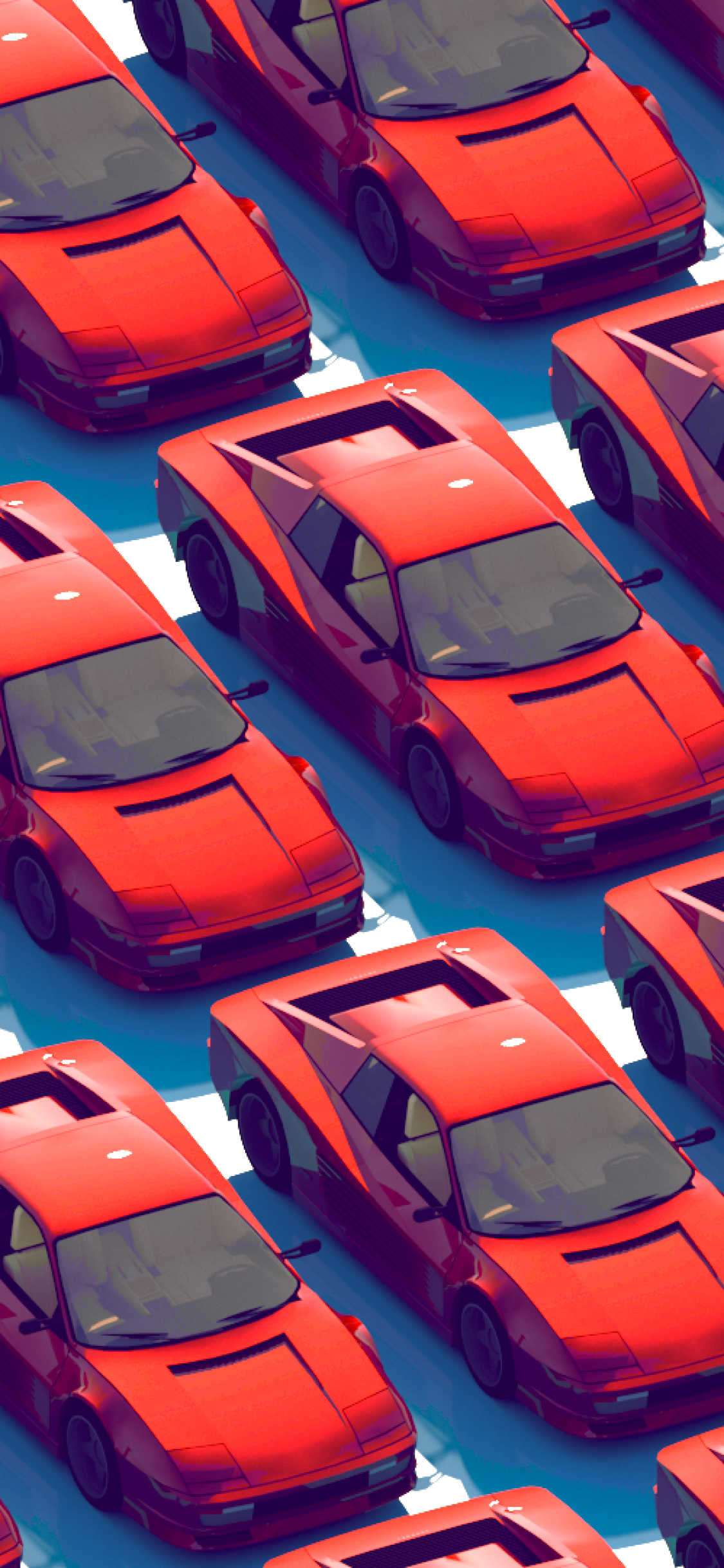 Download 1125x2436 Retrowave Cars, Artwork, Synthwave Wallpaper for iPhone X
