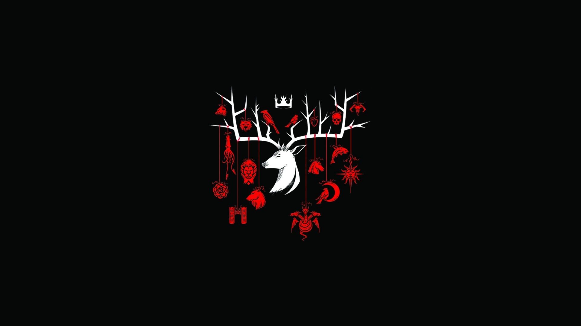 House Baratheon Black Background Minimalism Wallpaper:1920x1080