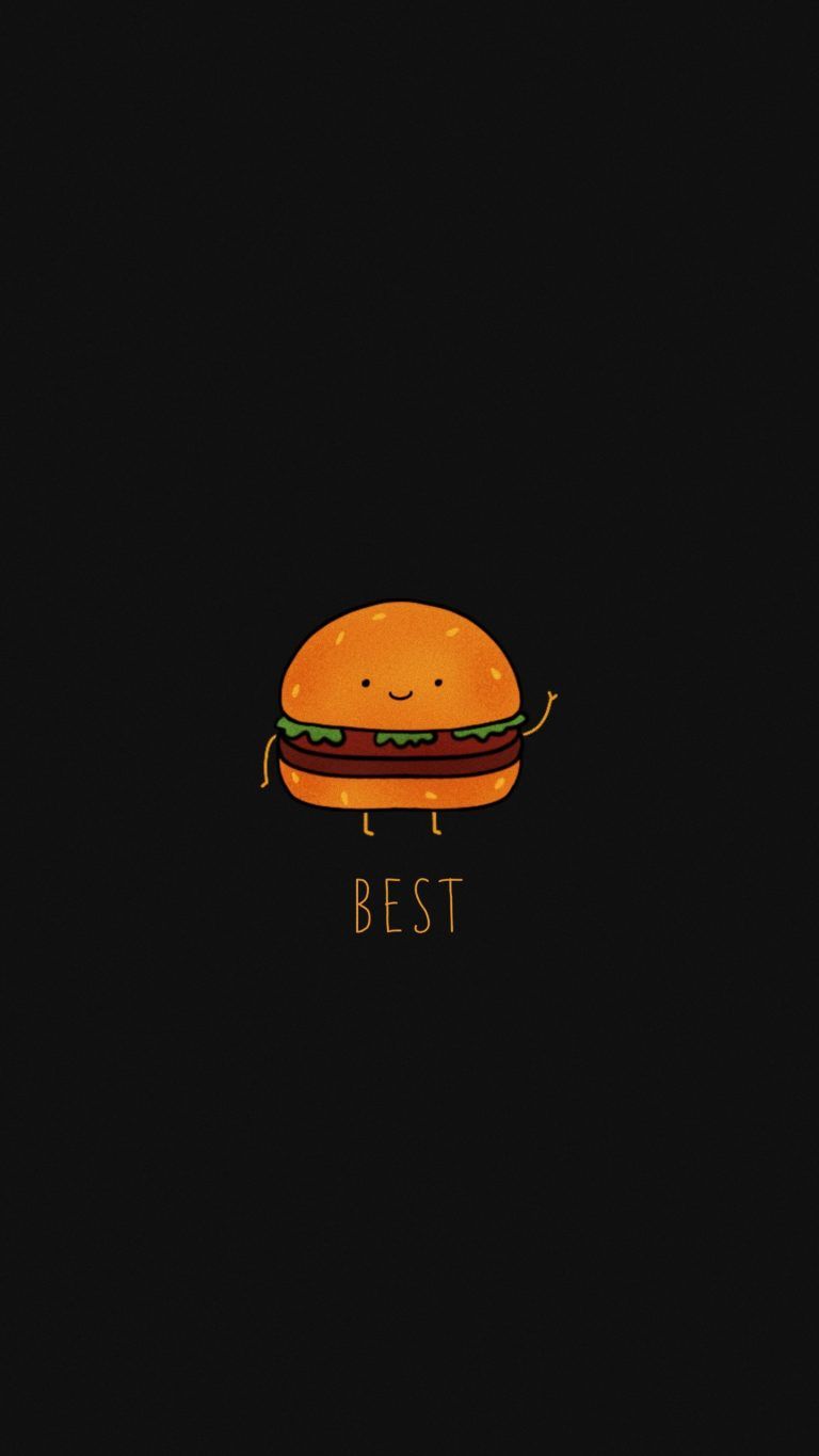 Burger Best Friends Designed Dark Android Wallpaper ⋆ Traxzee