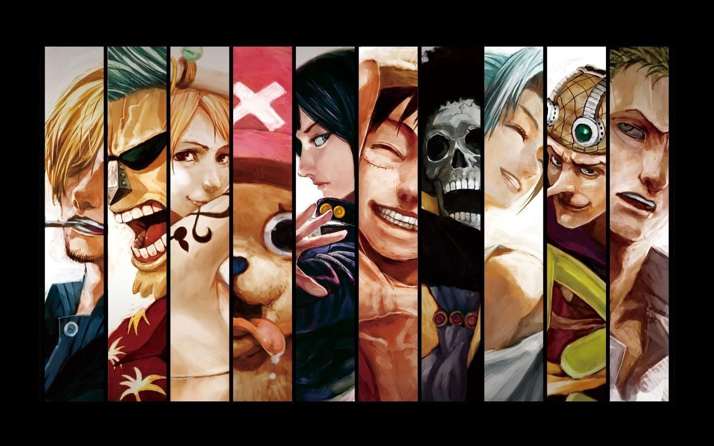 One Piece, Roronoa Zoro, Usopp, Brook, Monkey D. Luffy, Tony Tony Chopper, Nami, Franky, Sanji, Nefertari Vivi, Nico Robin, Panels Wallpaper HD / Desktop and Mobile Background