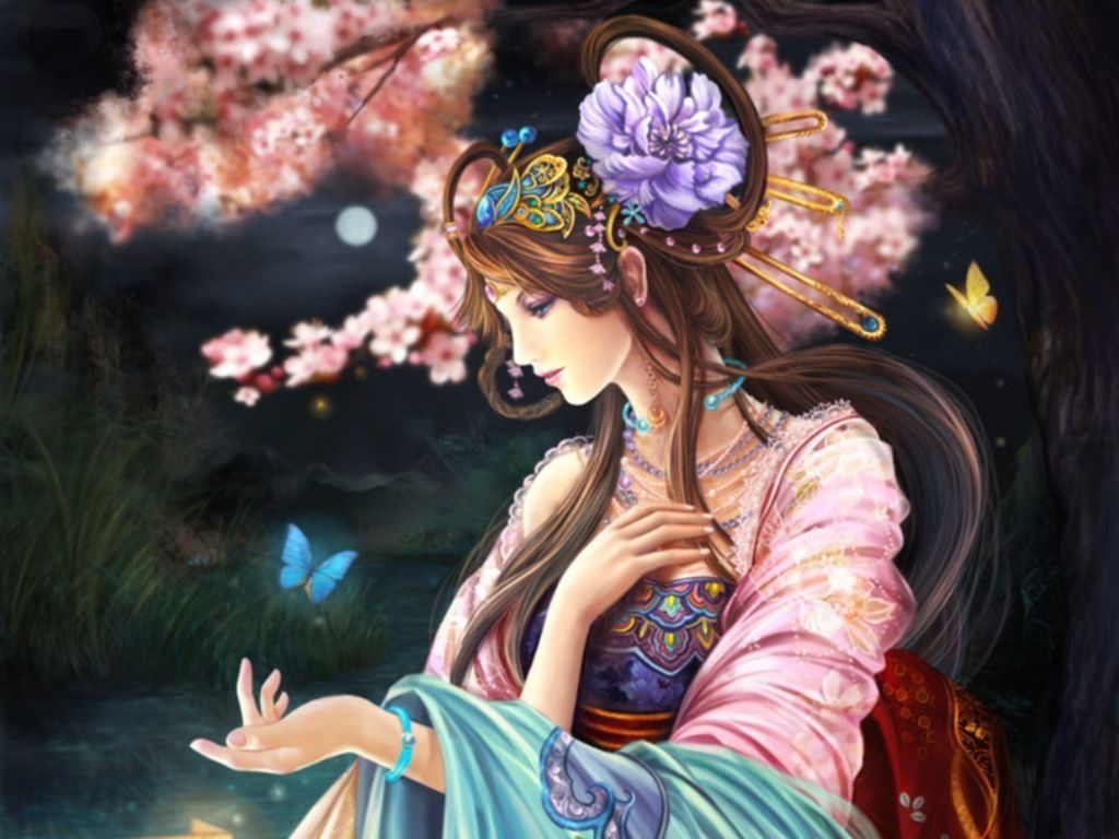 Fantasy girl, angel, flowers, anime 750x1334 iPhone 8/7/6/6S