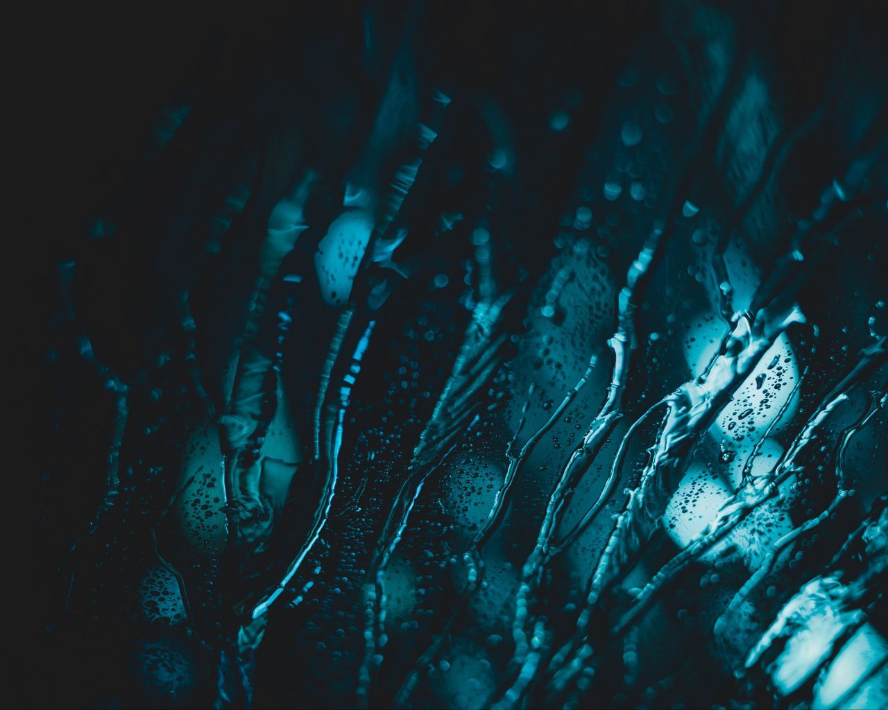 Download wallpaper 1280x1024 glass, wet, macro, drops, drips standard 5:4 HD background