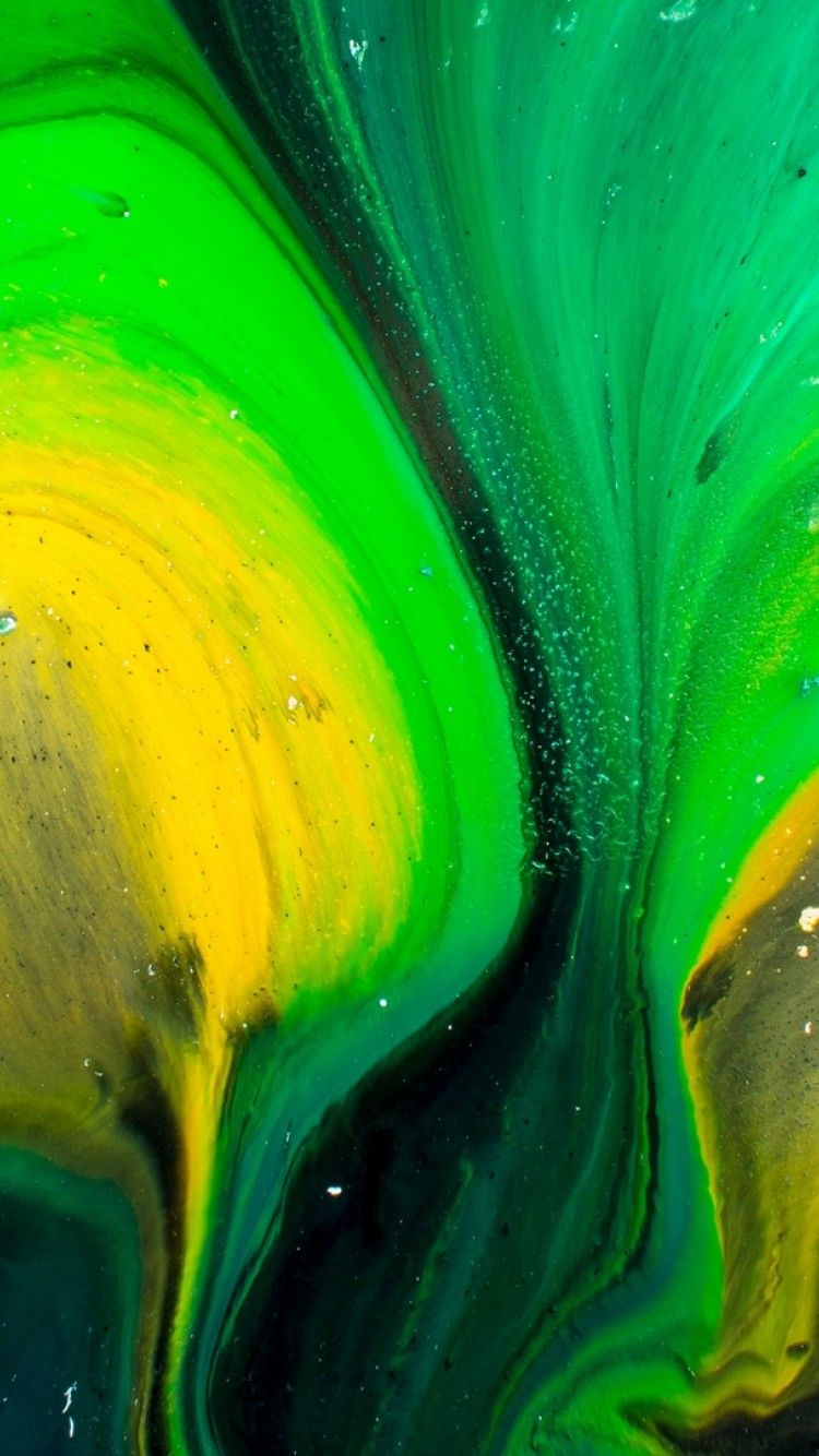 Green and yellow color drips HD Wallpaper iPhone 6 / 6S