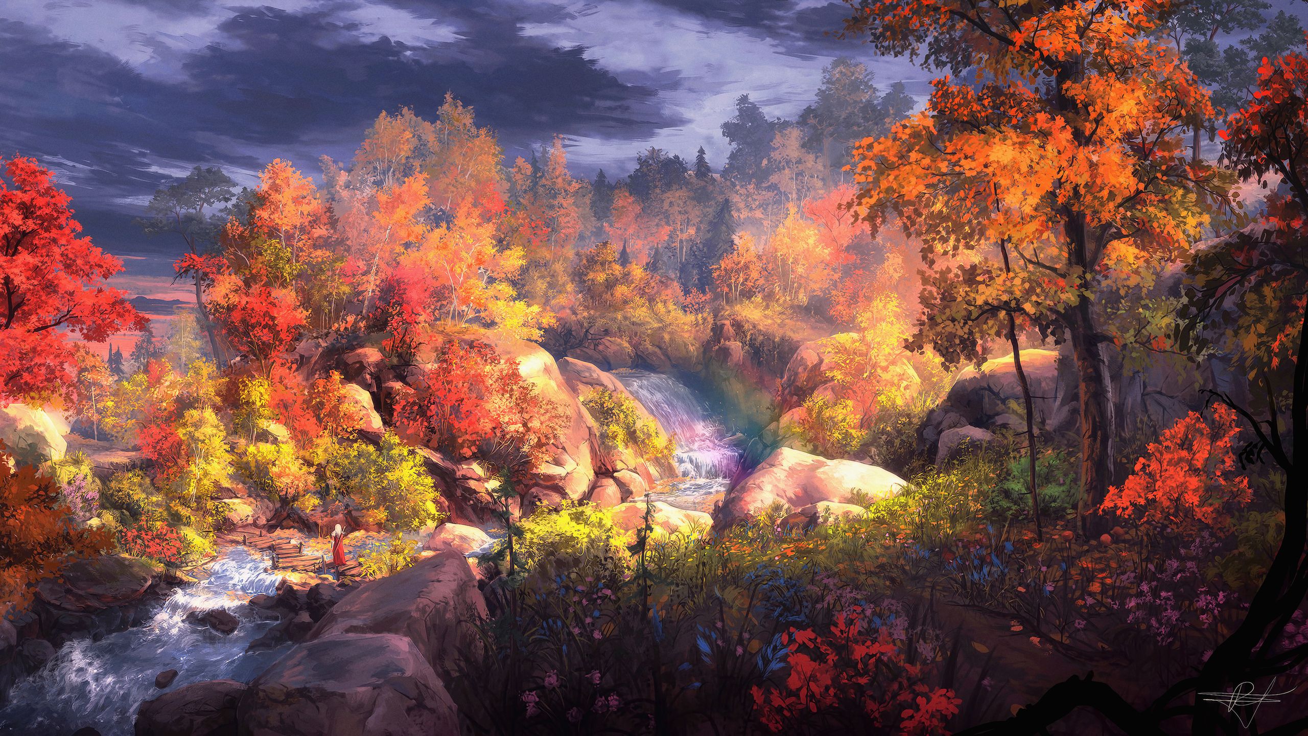 Fantasy Autumn Painting 4k 1440P Resolution HD 4k Wallpaper, Image, Background, Photo and Picture